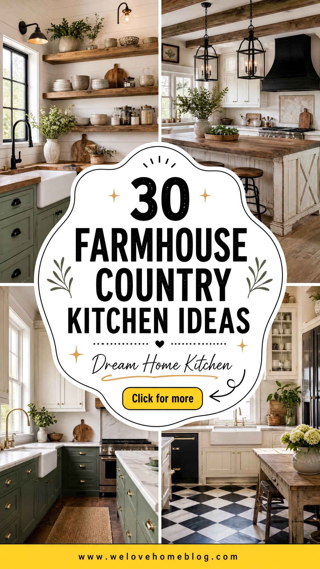 30 Farmhouse Country Kitchen Ideas for Your Dream Home - 30 Farmhouse Country Kitchen Ideas for Your Dream Home