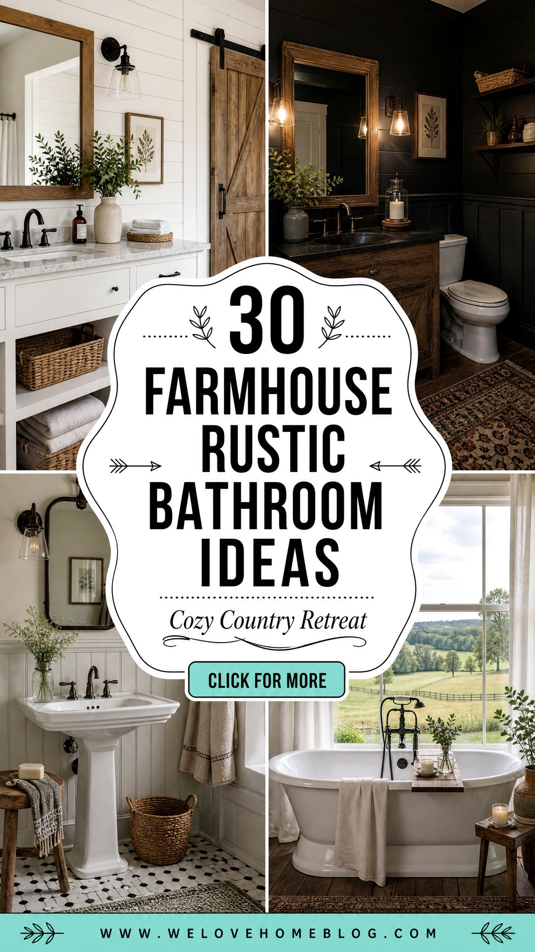 30 Farmhouse Rustic Bathroom Ideas - 30 Farmhouse Rustic Bathroom Ideas
