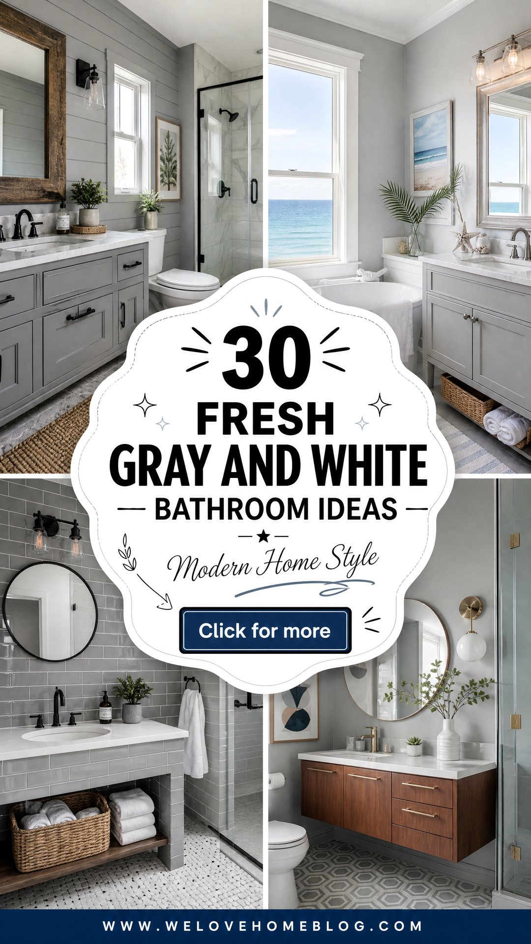 30 Fresh Gray and White Bathroom Ideas for Modern Homes - 30 Fresh Gray and White Bathroom Ideas for Modern Homes