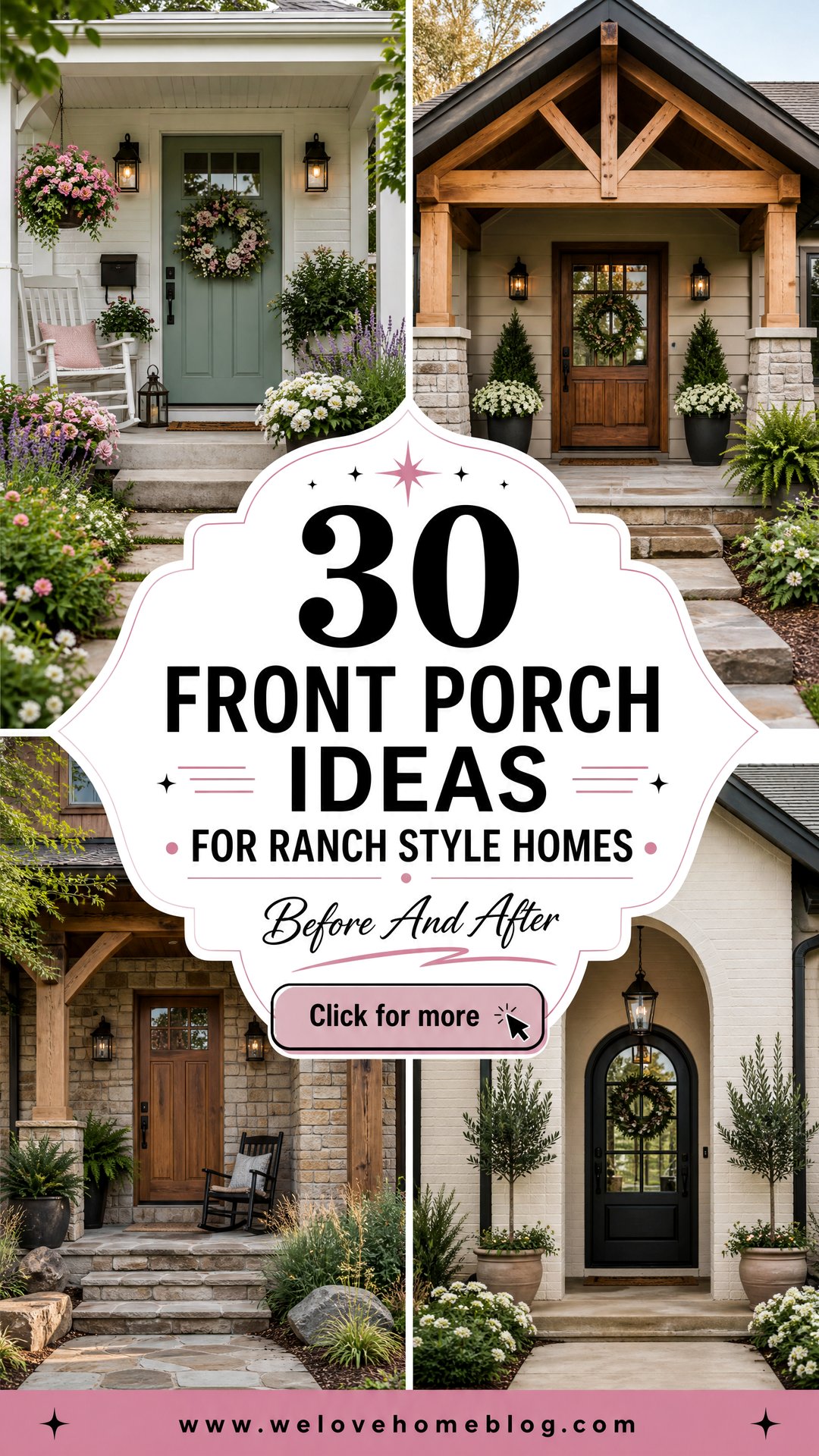 30 Front Porch Ideas for Ranch Style Homes: Before & After - We Love ...