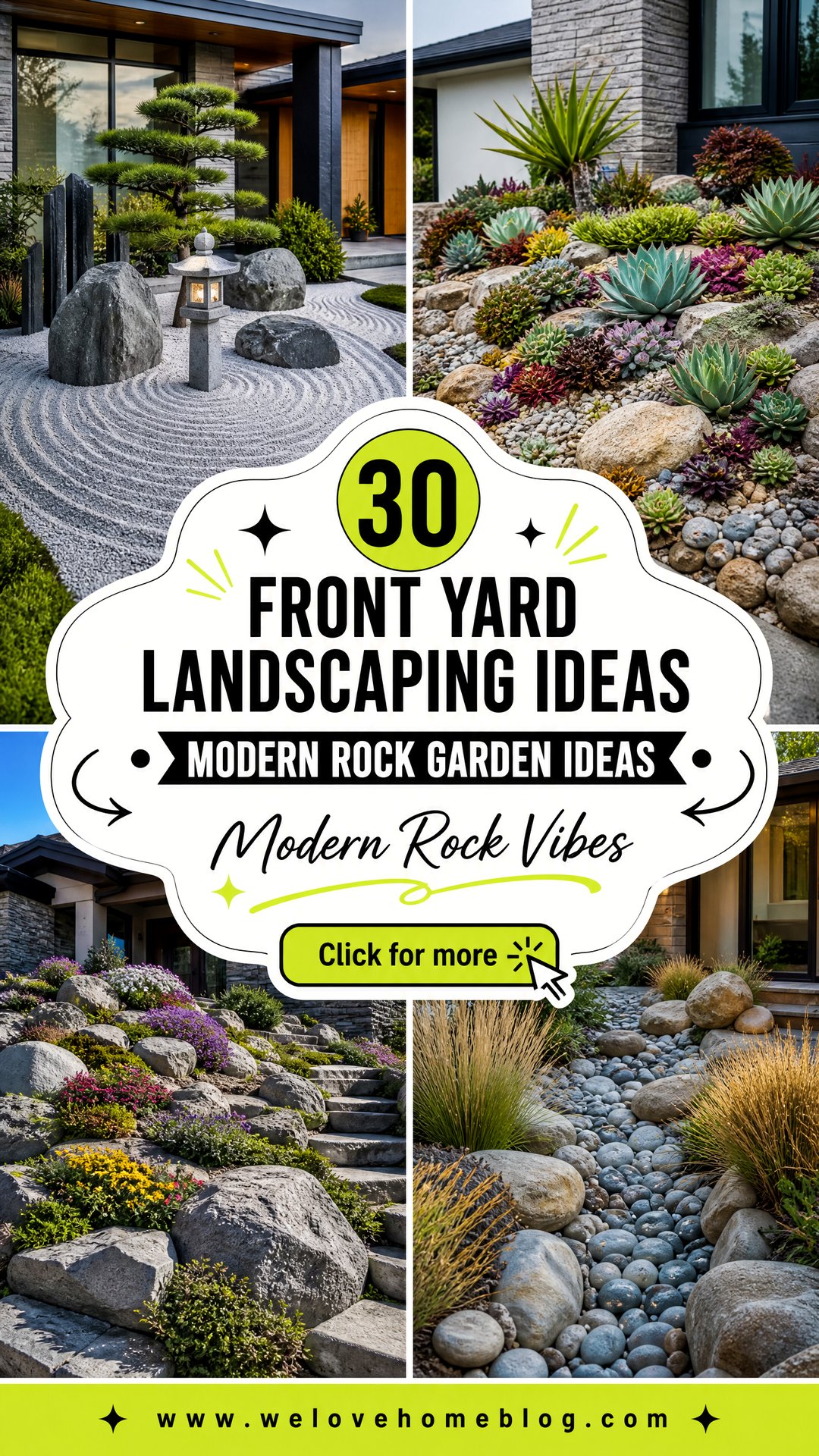 30 Front Yard Landscaping Ideas Modern Rock Garden Ideas - 30 Front Yard Landscaping Ideas Modern Rock Garden Ideas