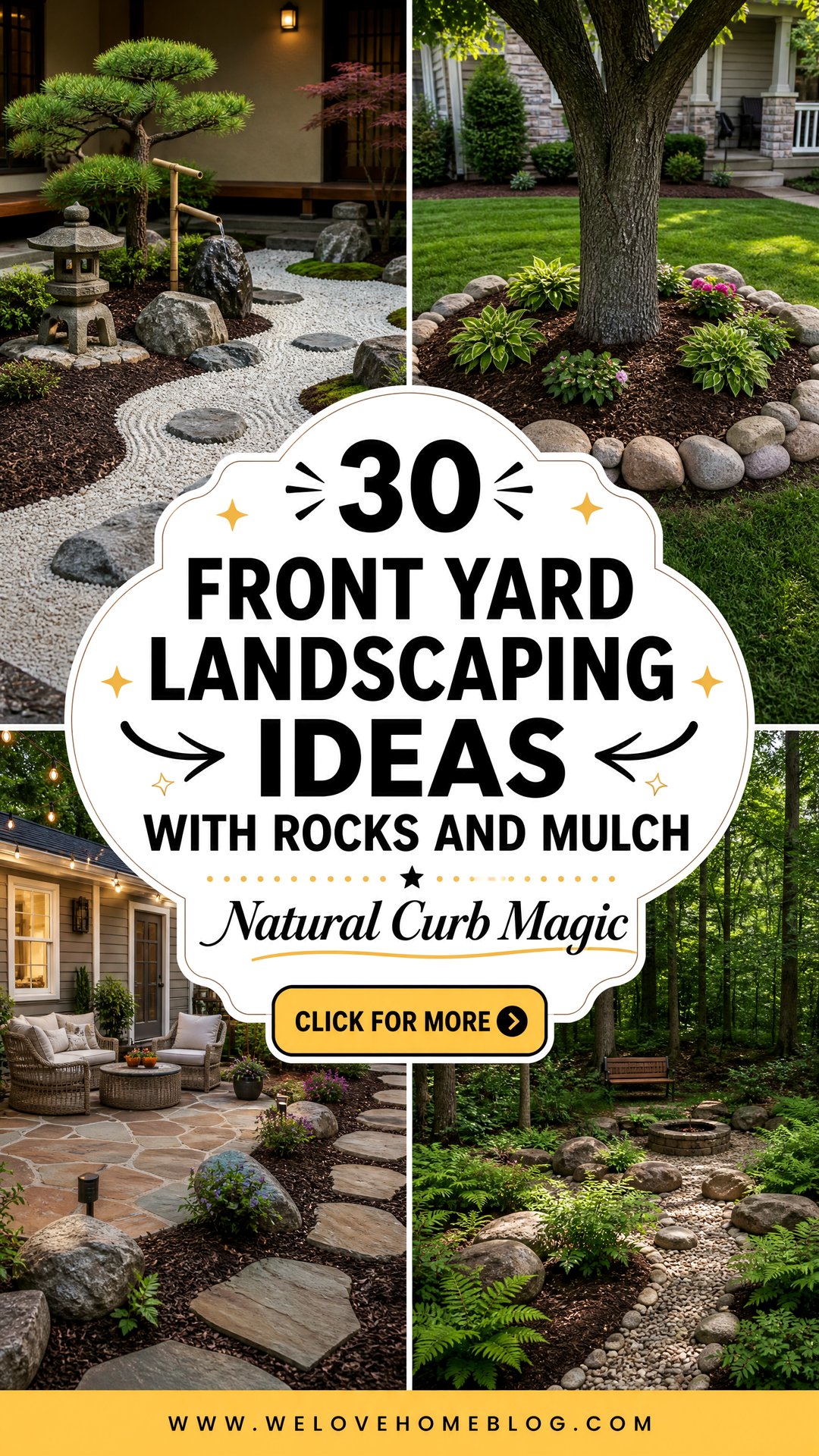 30 Front Yard Landscaping Ideas With Rocks and Mulch - 30 Front Yard Landscaping Ideas With Rocks and Mulch