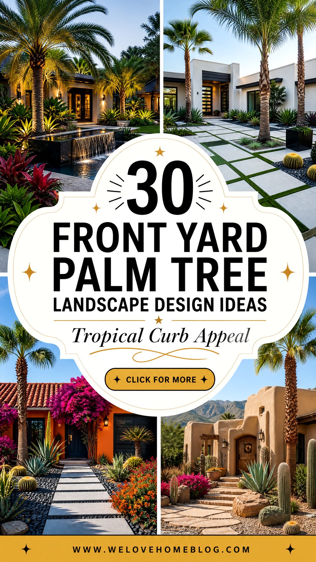 30 Front Yard Palm Tree Landscape Design Ideas - We Love Home Blog