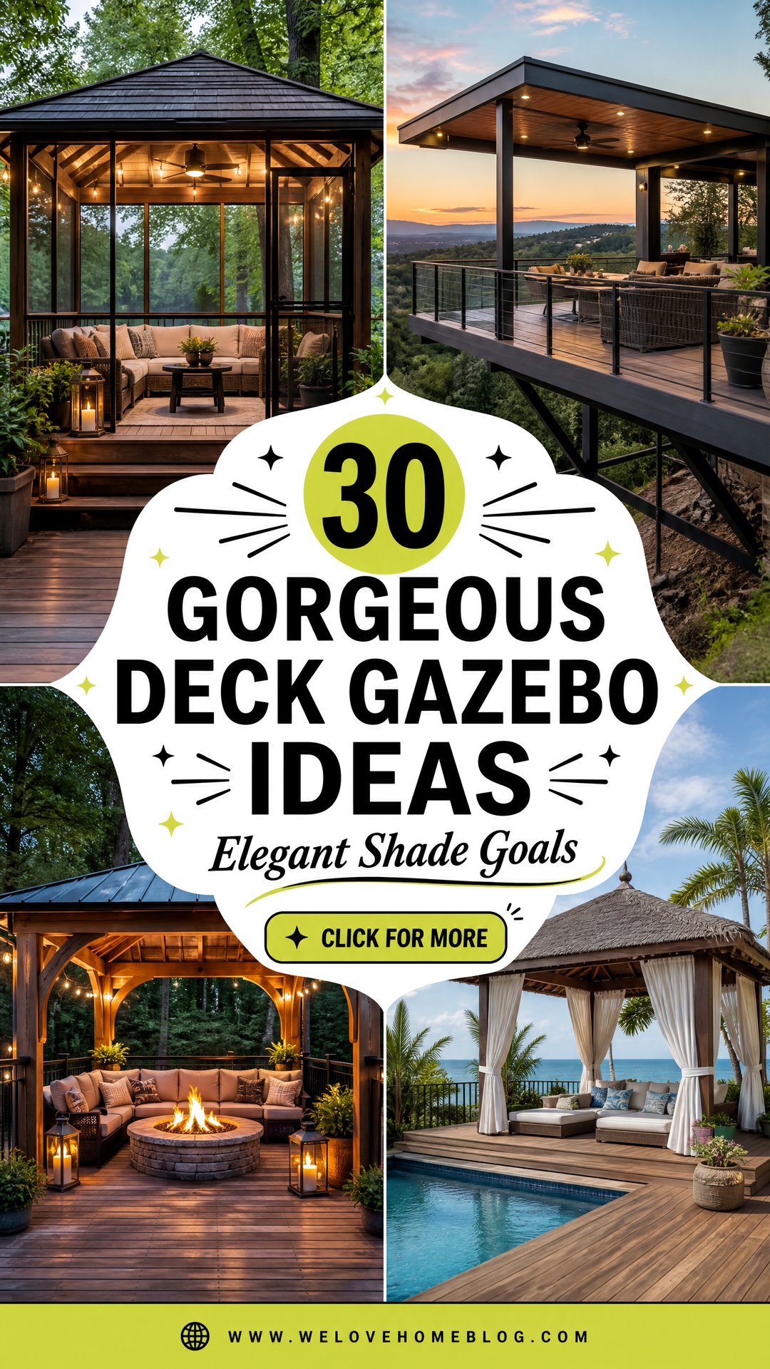 30 Gorgeous Deck Gazebo Ideas for Elegant Shading - 30 Gorgeous Deck Gazebo Ideas for Elegant Shading