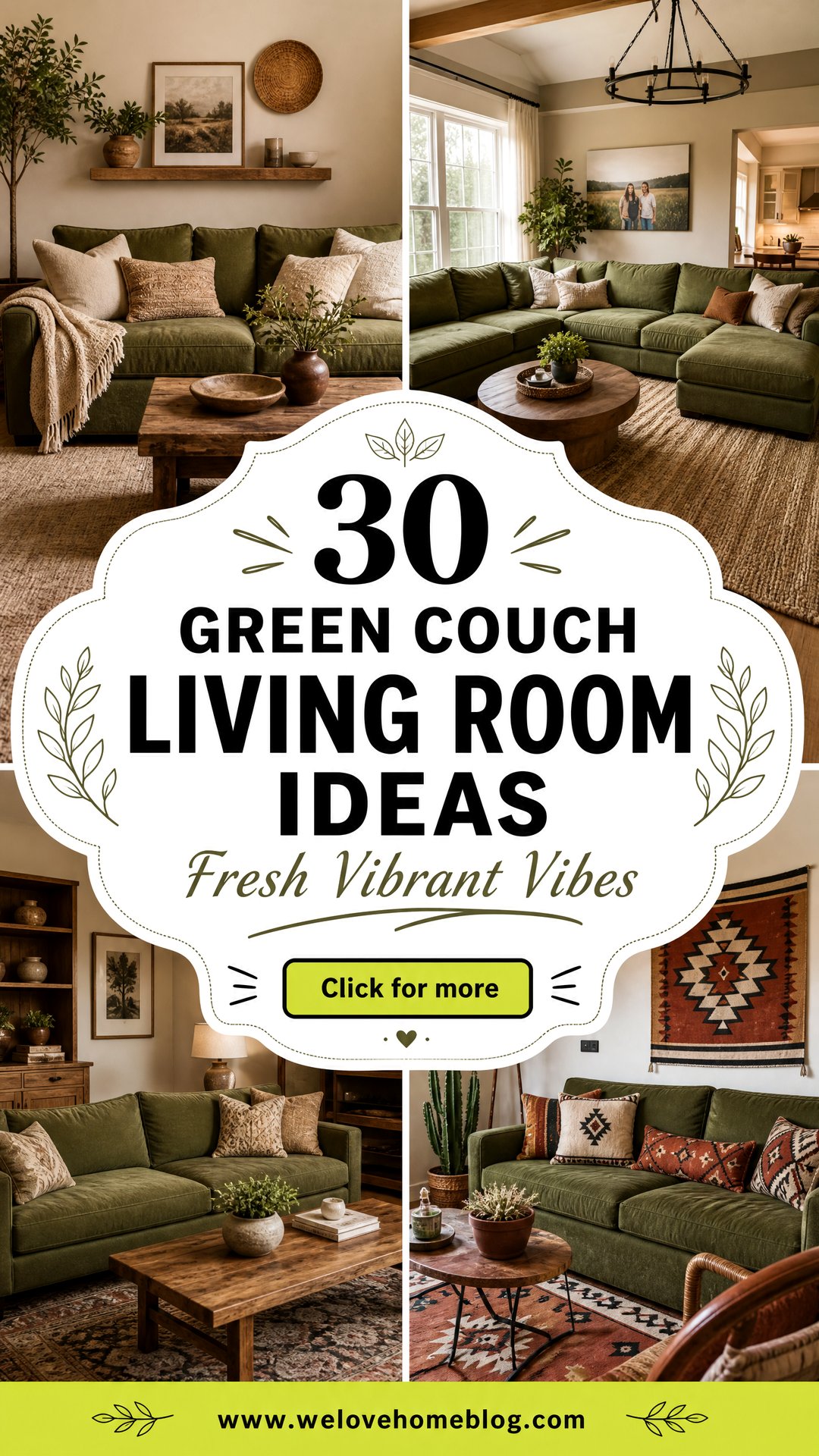 30 Green Couch Living Room Ideas for a Fresh Look - 30 Green Couch Living Room Ideas for a Fresh Look
