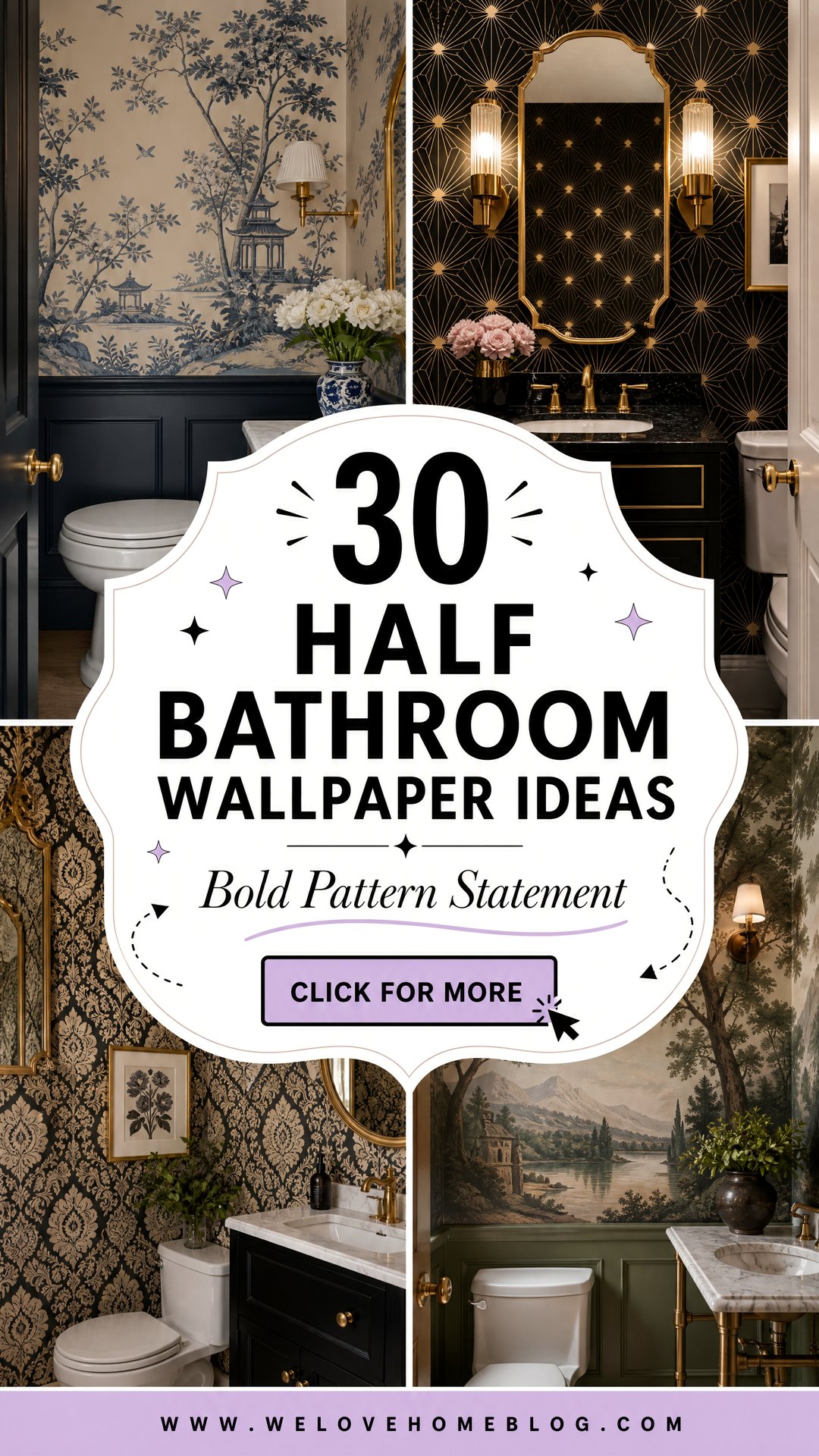 30 Half Bathroom Wallpaper Ideas for a Bold Statement - 30 Half Bathroom Wallpaper Ideas for a Bold Statement