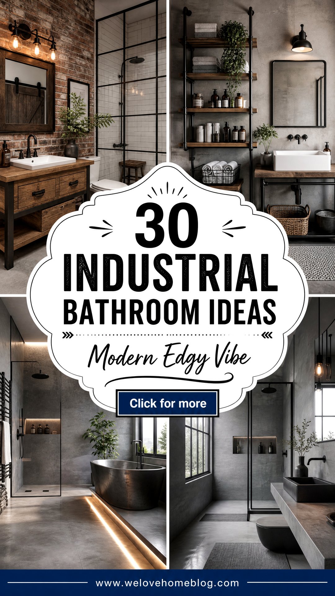 30 Industrial Bathroom Ideas for a Modern Edgy Vibe - 30 Industrial Bathroom Ideas for a Modern, Edgy Vibe