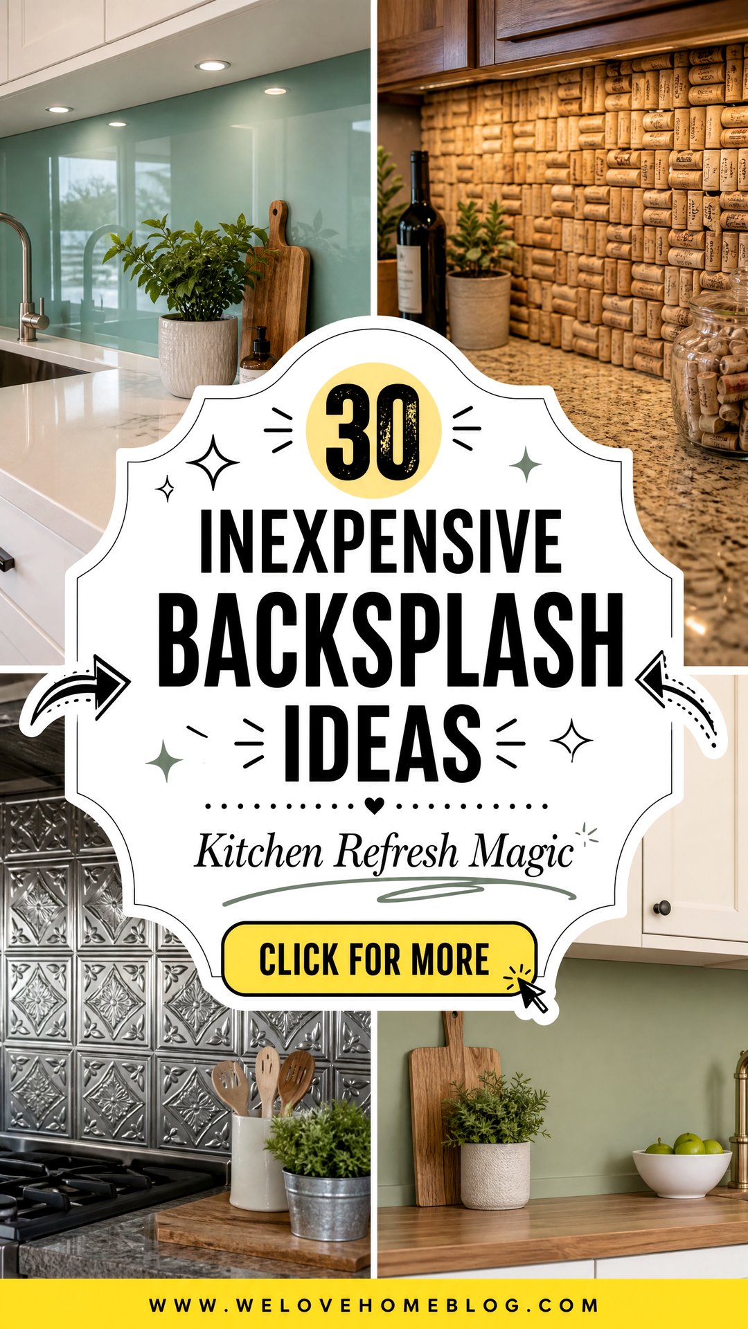 30 Inexpensive Backsplash Ideas for a Kitchen Refresh - 30 Inexpensive Backsplash Ideas for a Kitchen Refresh