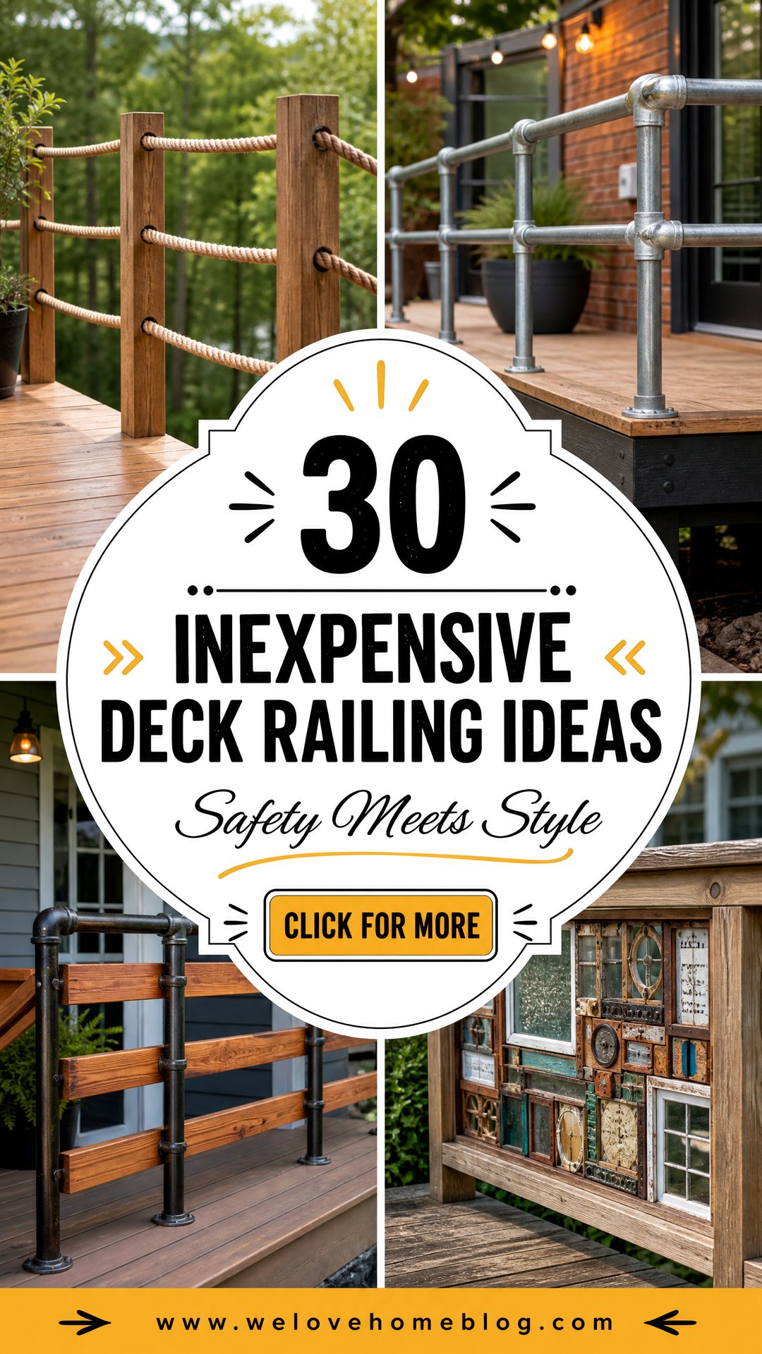 30 Inexpensive Deck Railing Ideas for Safety and Style - 30 Inexpensive Deck Railing Ideas for Safety and Style