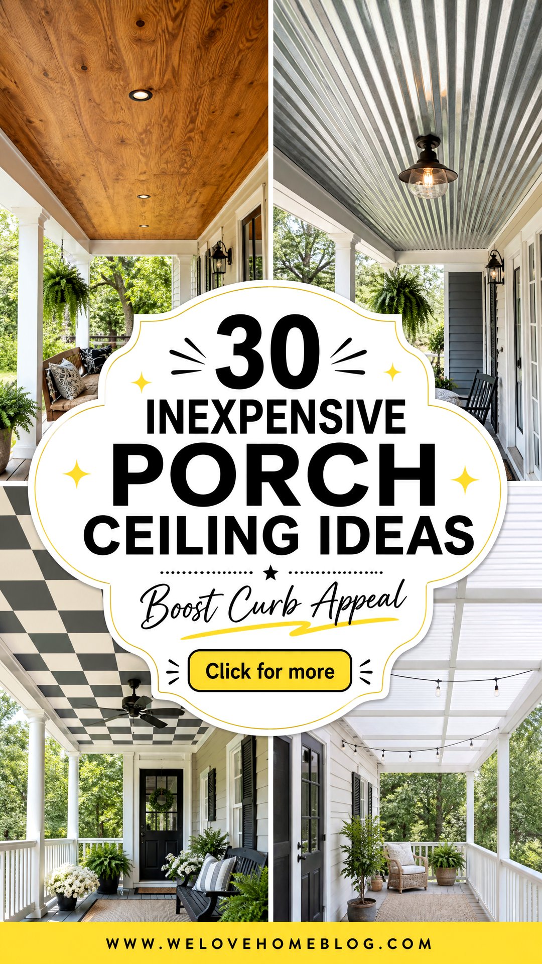 30 Inexpensive Porch Ceiling Ideas to Boost Curb Appeal - 30 Inexpensive Porch Ceiling Ideas to Boost Curb Appeal