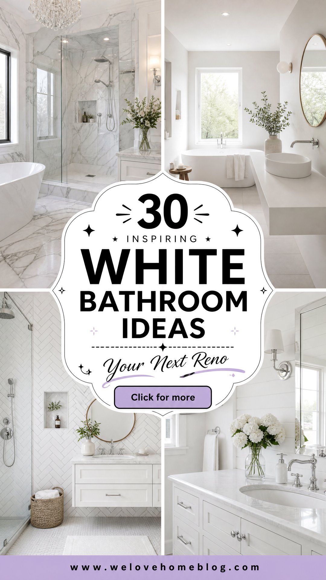30 Inspiring White Bathroom Ideas for Your Next Reno - 30 Inspiring White Bathroom Ideas for Your Next Reno