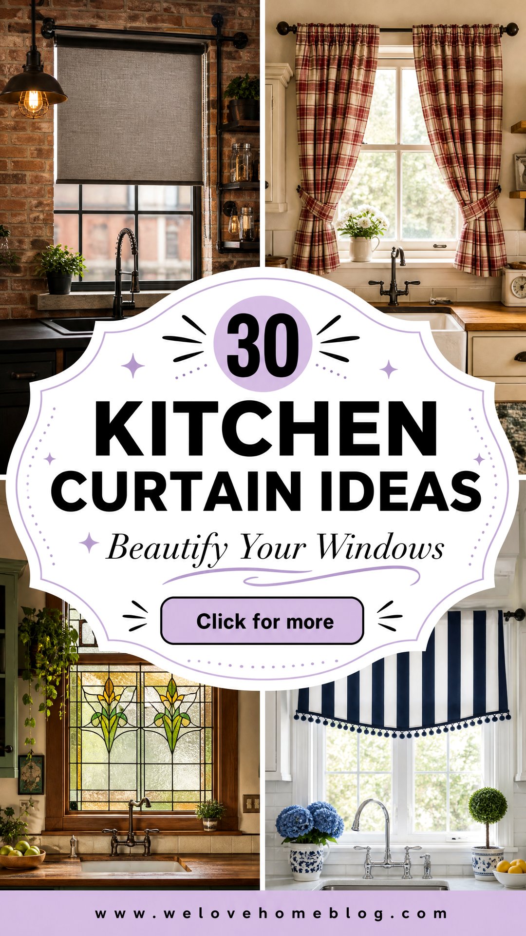 30 Kitchen Curtain Ideas to Beautify Your Windows - 30 Kitchen Curtain Ideas to Beautify Your Windows