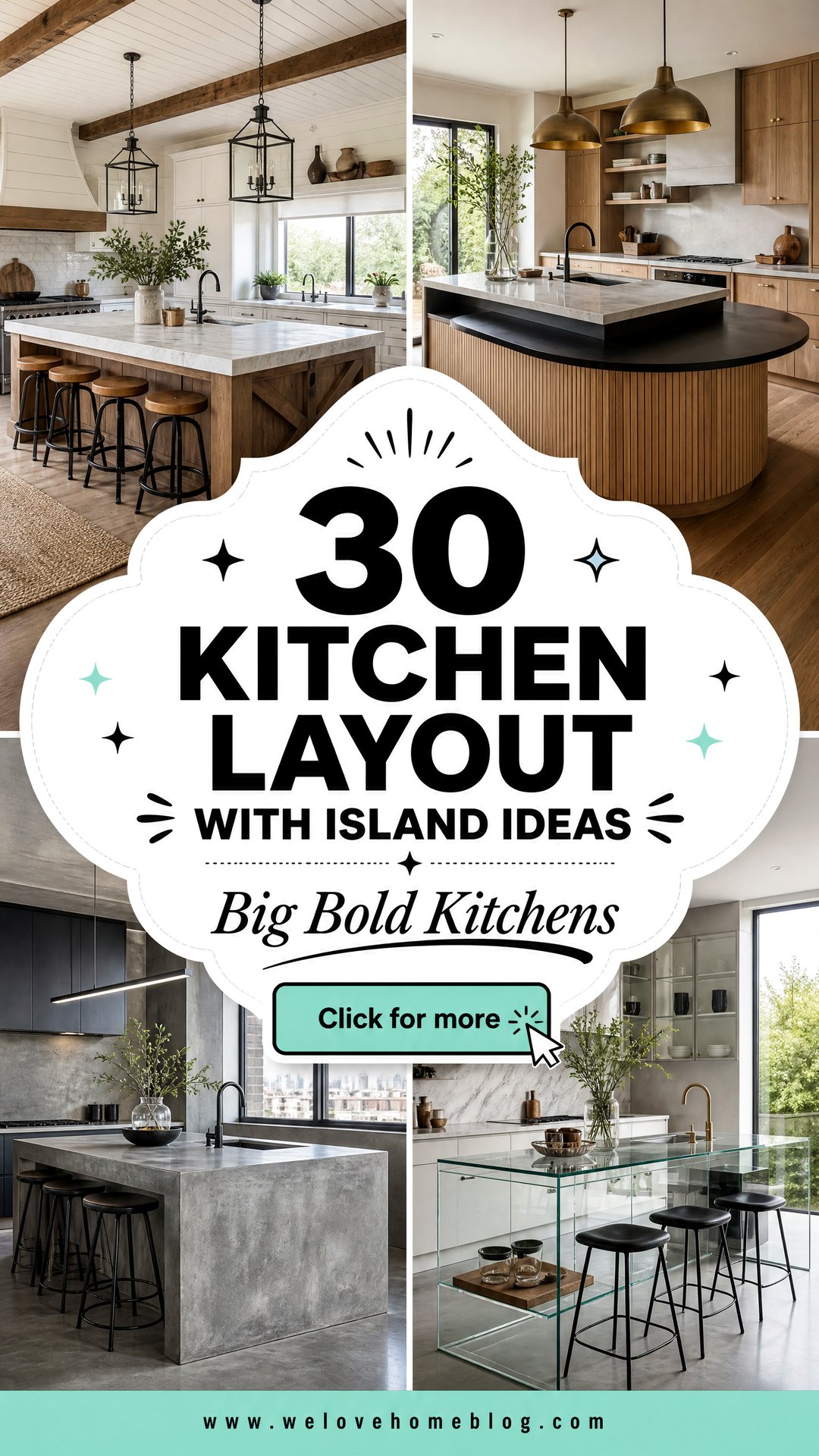 30 Kitchen Layout Ideas with Island for Big Spaces - 30 Kitchen Layout Ideas with Island for Big Spaces