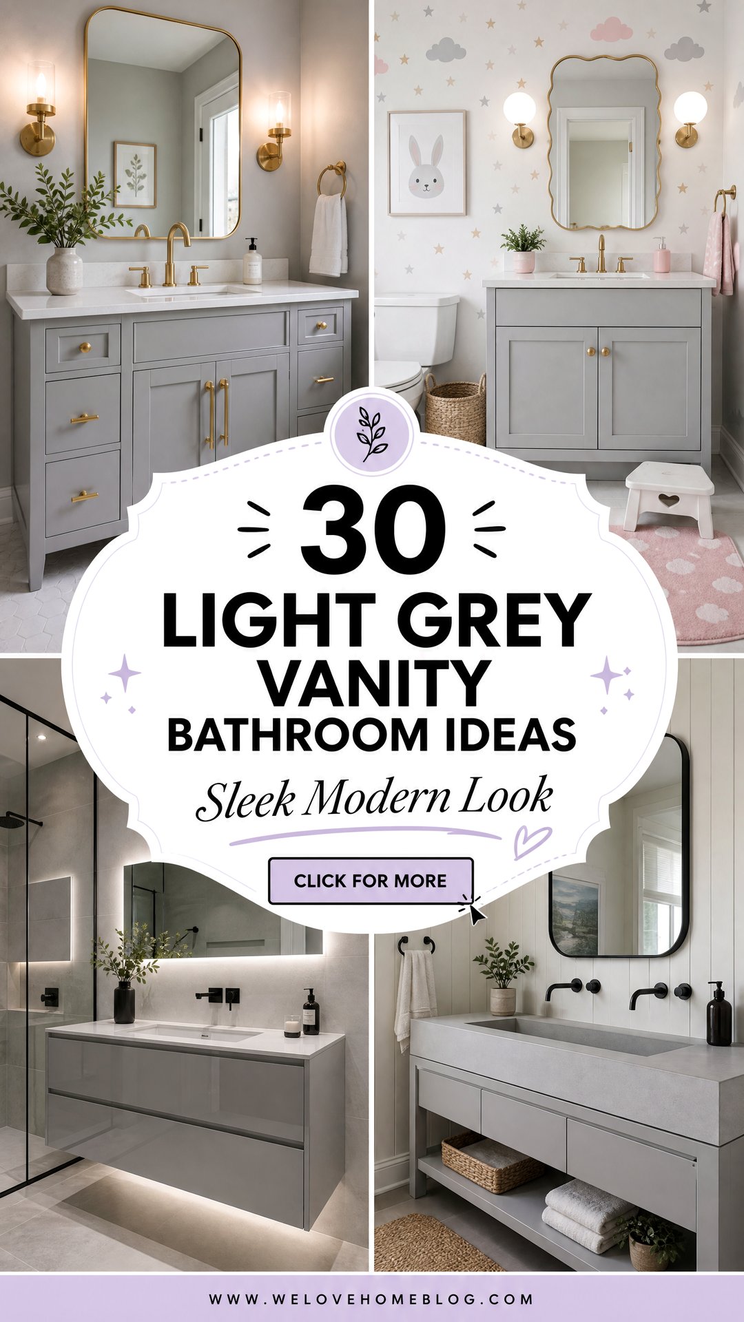 30 Light Grey Vanity Bathroom Ideas for a Modern Look - 30 Light Grey Vanity Bathroom Ideas for a Modern Look