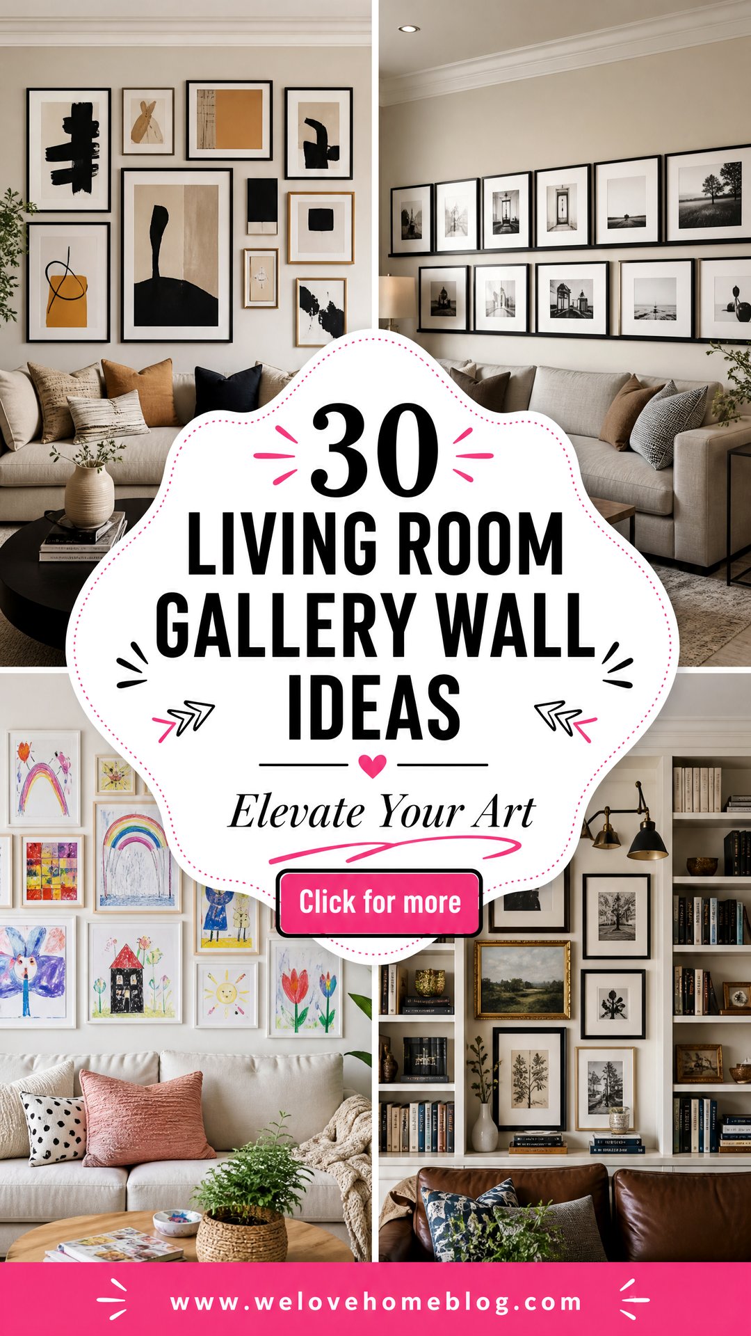 30 Living Room Gallery Wall Ideas to Elevate Art - 30 Living Room Gallery Wall Ideas to Elevate Art