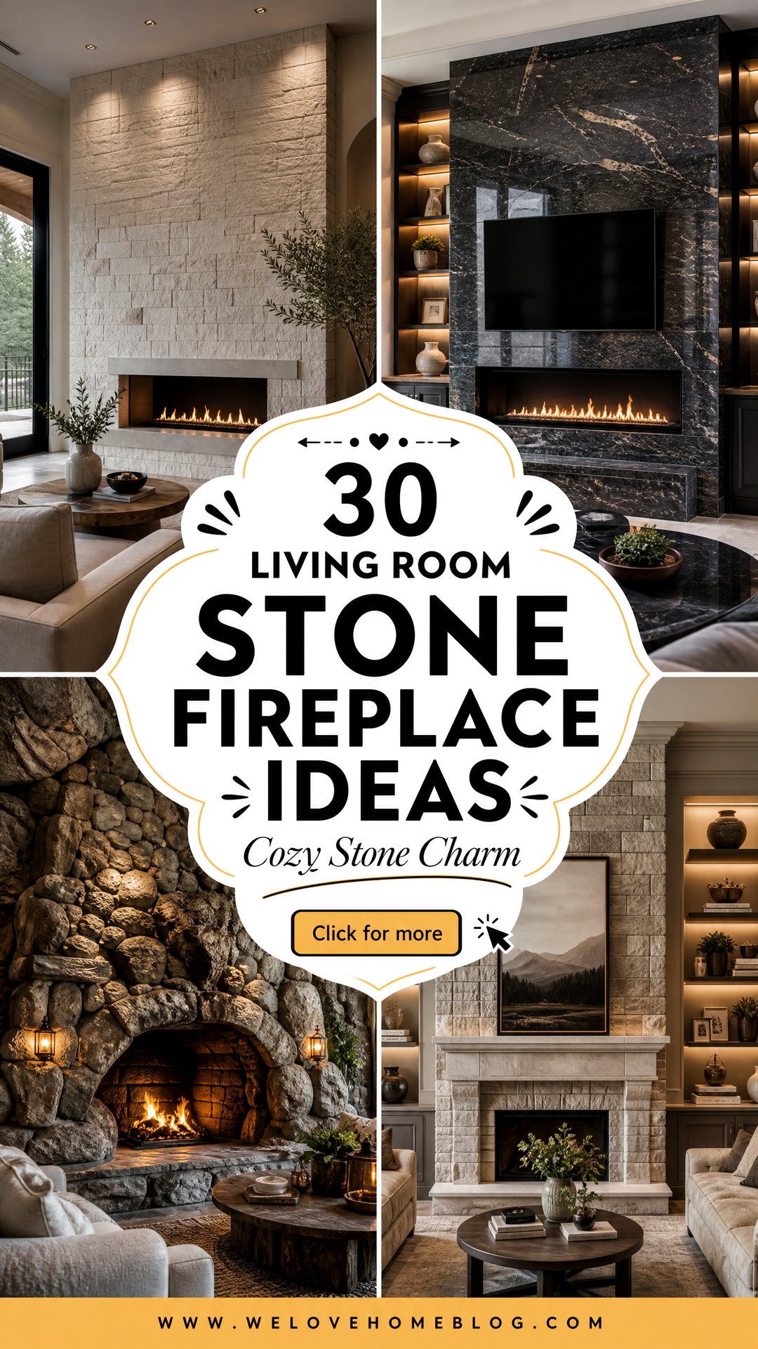 30 Living Room Stone Fireplace Ideas for a Cozy Home - 30 Living Room Stone Fireplace Ideas for a Cozy Home