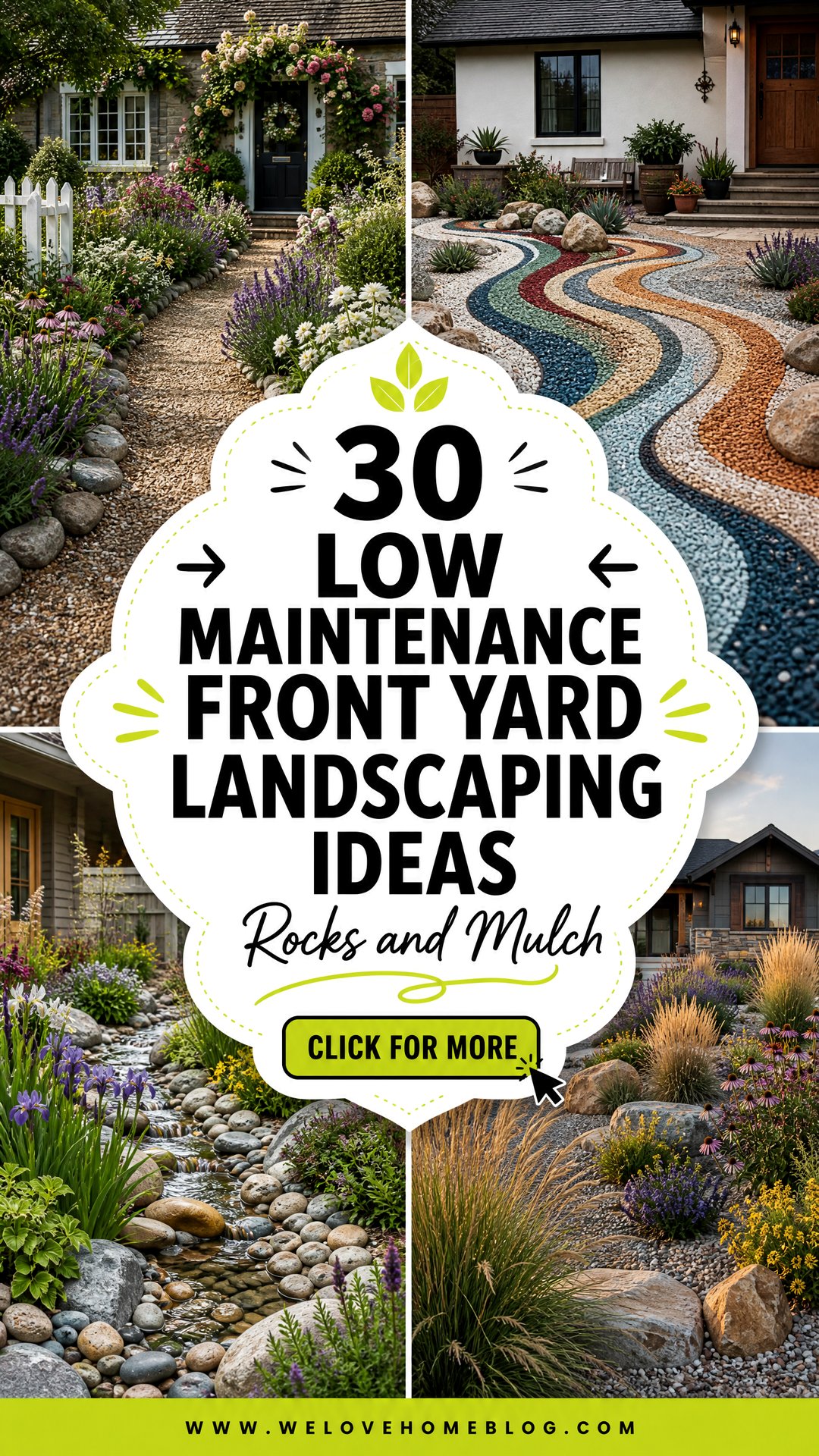 30 Low Maintenance Front Yard Landscaping Ideas With Rocks and Mulch - 30 Low Maintenance Front Yard Landscaping Ideas With Rocks and Mulch
