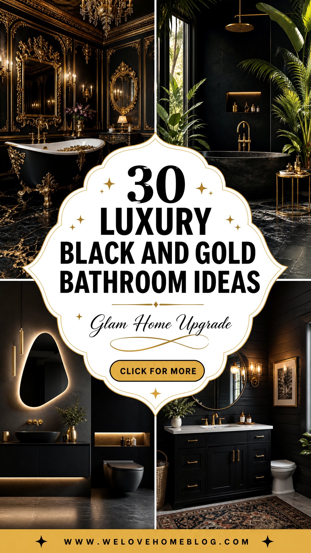30 Luxury Black and Gold Bathroom Ideas for Your Home - 30 Luxury Black and Gold Bathroom Ideas for Your Home