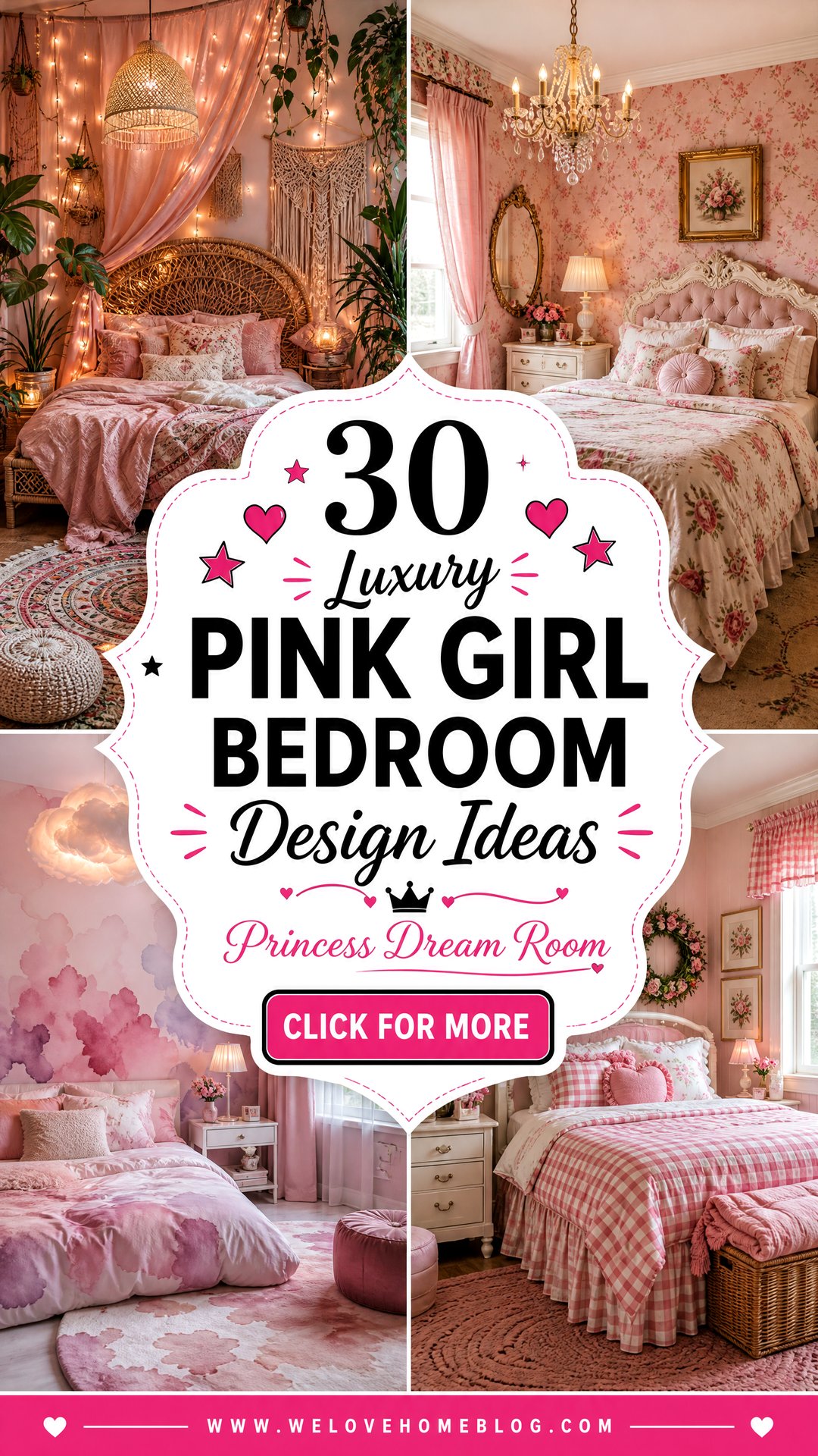 30 Luxury Pink Girl Bedroom Design Ideas for a Princess - 30 Luxury Pink Girl Bedroom Design Ideas for a Princess