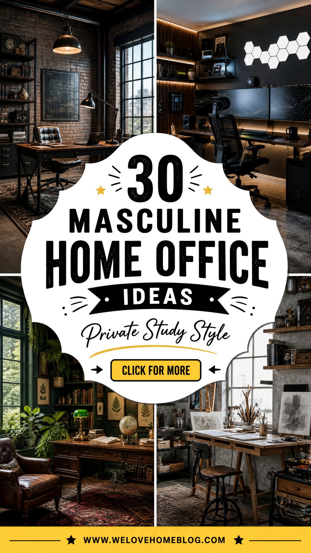 30 Masculine Home Office Ideas for Your Private Study - 30 Masculine Home Office Ideas for Your Private Study