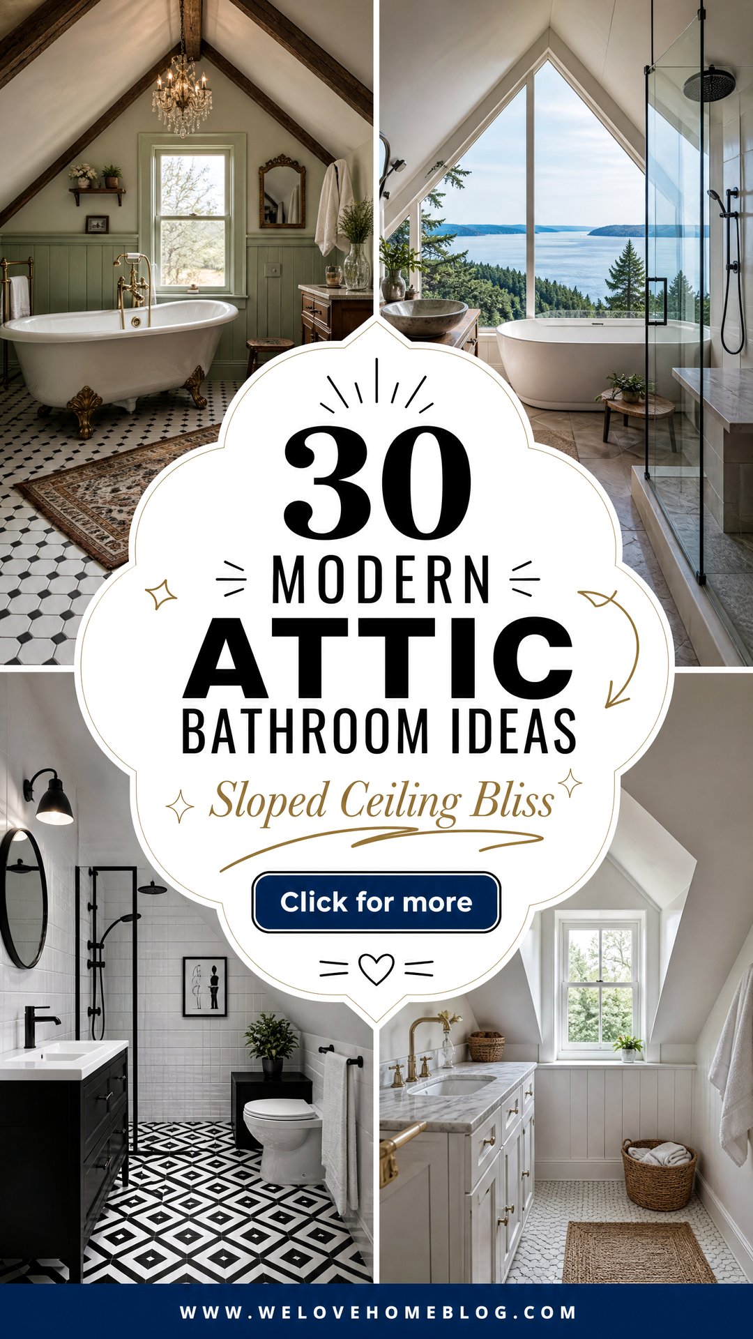 30 Modern Attic Bathroom Ideas for Sloped Ceilings - 30 Modern Attic Bathroom Ideas for Sloped Ceilings