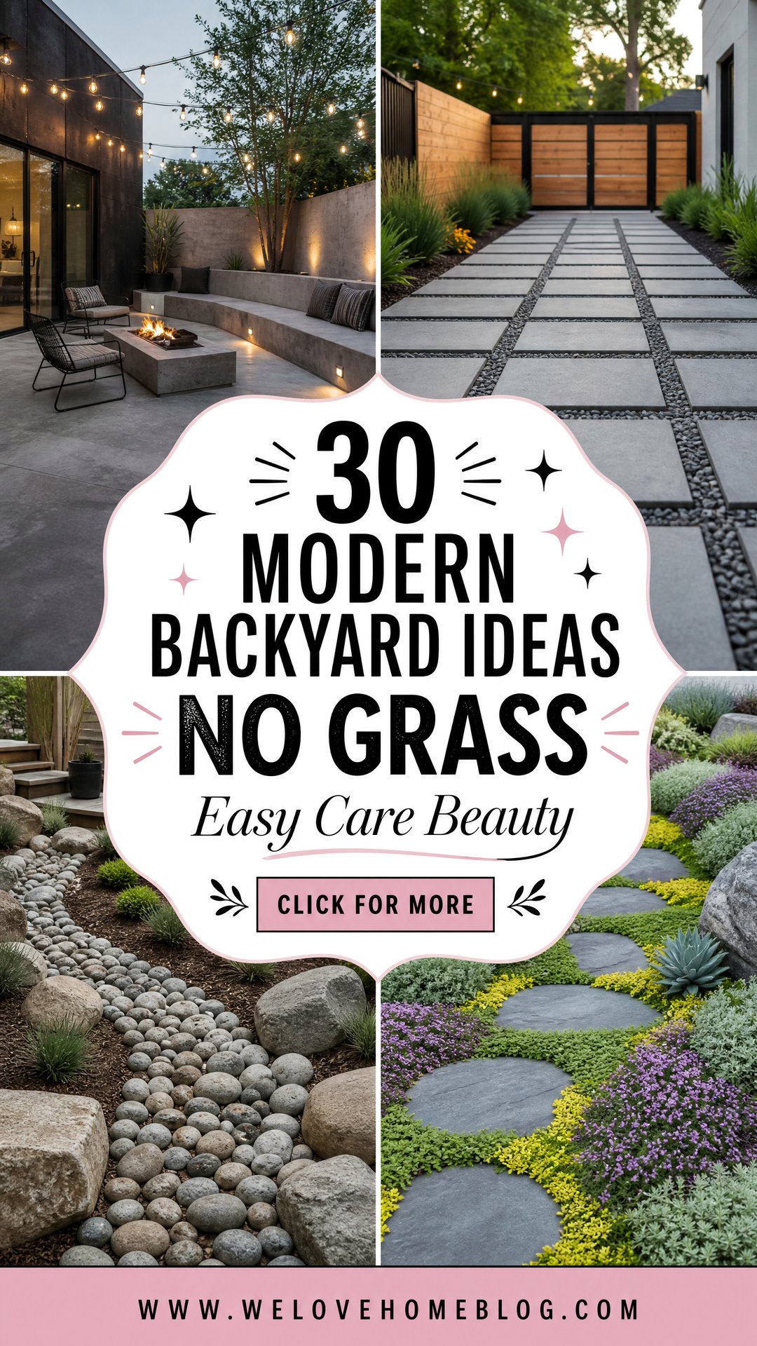 30 Modern Backyard Ideas No Grass for Easy Care - 30 Modern Backyard Ideas No Grass for Easy Care