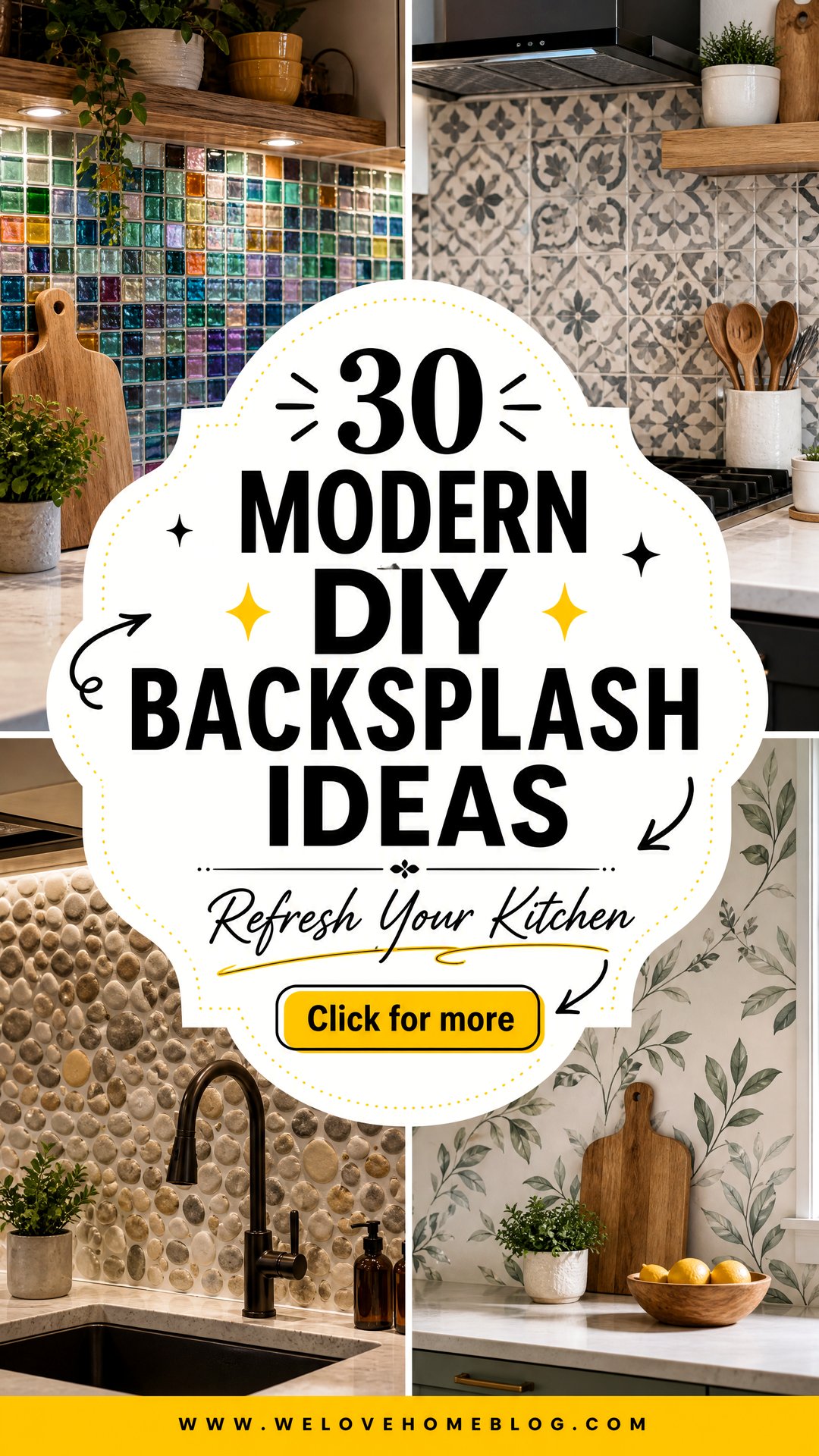 30 Modern DIY Backsplash Ideas for Your Kitchen - 30 Modern DIY Backsplash Ideas for Your Kitchen