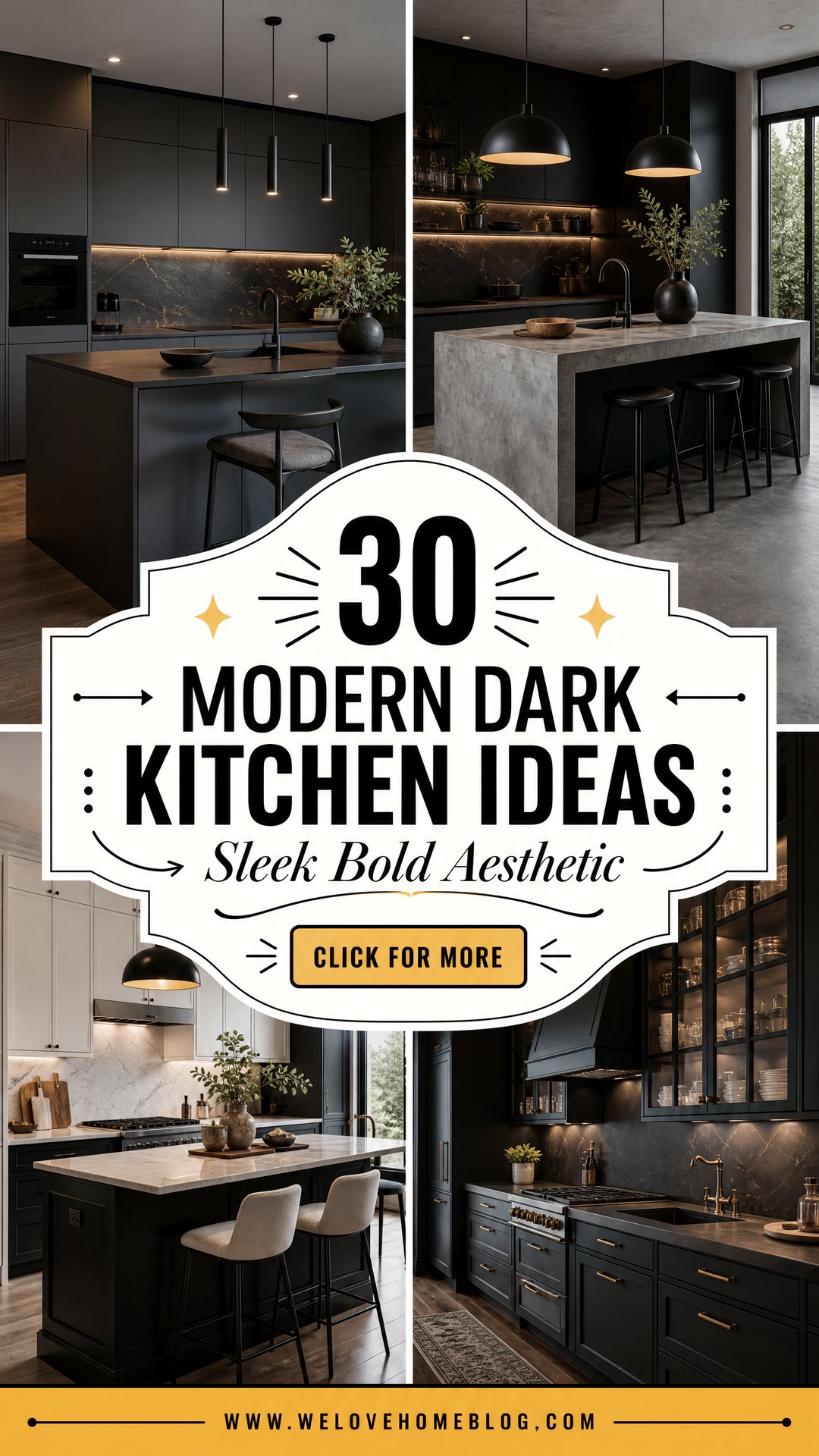 30 Modern Dark Kitchen Ideas for a Sleek Aesthetic - 30 Modern Dark Kitchen Ideas for a Sleek Aesthetic