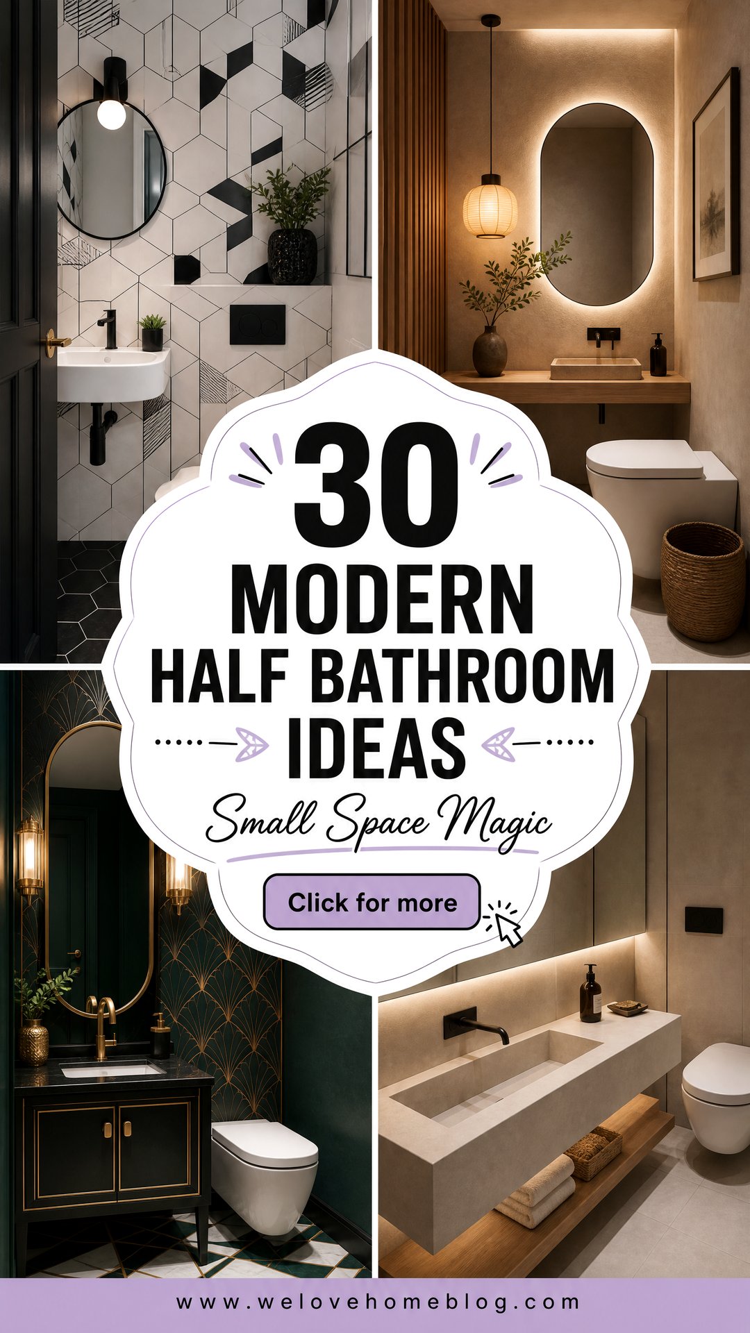 30 Modern Half Bathroom Ideas for Small Powder Rooms - 30 Modern Half Bathroom Ideas for Small Powder Rooms