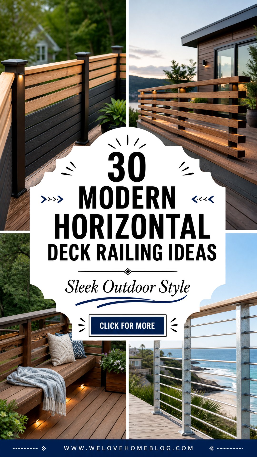 30 Modern Horizontal Deck Railing Ideas for Sleek Decks - 30 Modern Horizontal Deck Railing Ideas for Sleek Decks