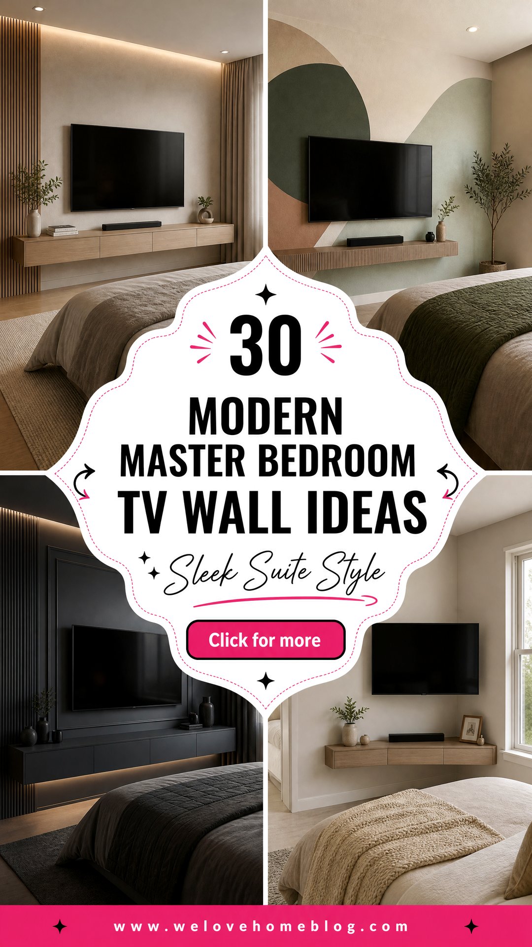 30 Modern Master Bedroom TV Wall Ideas for Your Suite - 30 Modern Master Bedroom TV Wall Ideas for Your Suite