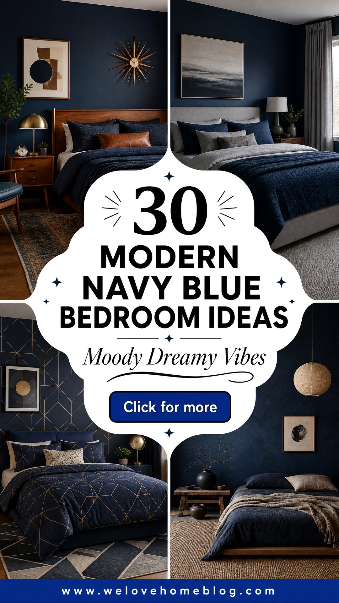 30 Modern Navy Blue Bedroom Ideas for a Moody Vibe - 30 Modern Navy Blue Bedroom Ideas for a Moody Vibe
