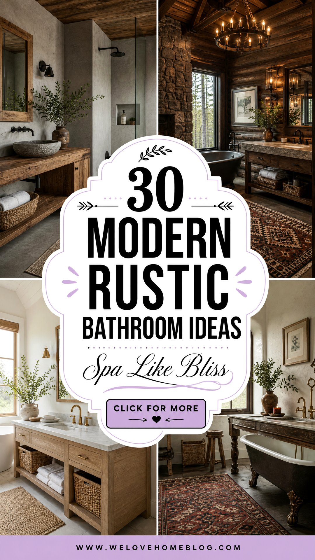 30 Modern Rustic Bathroom Ideas for a Spa-Like Feel - 30 Modern Rustic Bathroom Ideas for a Spa-Like Feel