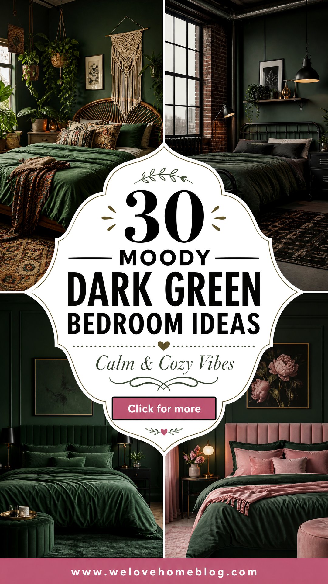 30 Moody Dark Green Bedroom Ideas for a Calm Space - 30 Moody Dark Green Bedroom Ideas for a Calm Space