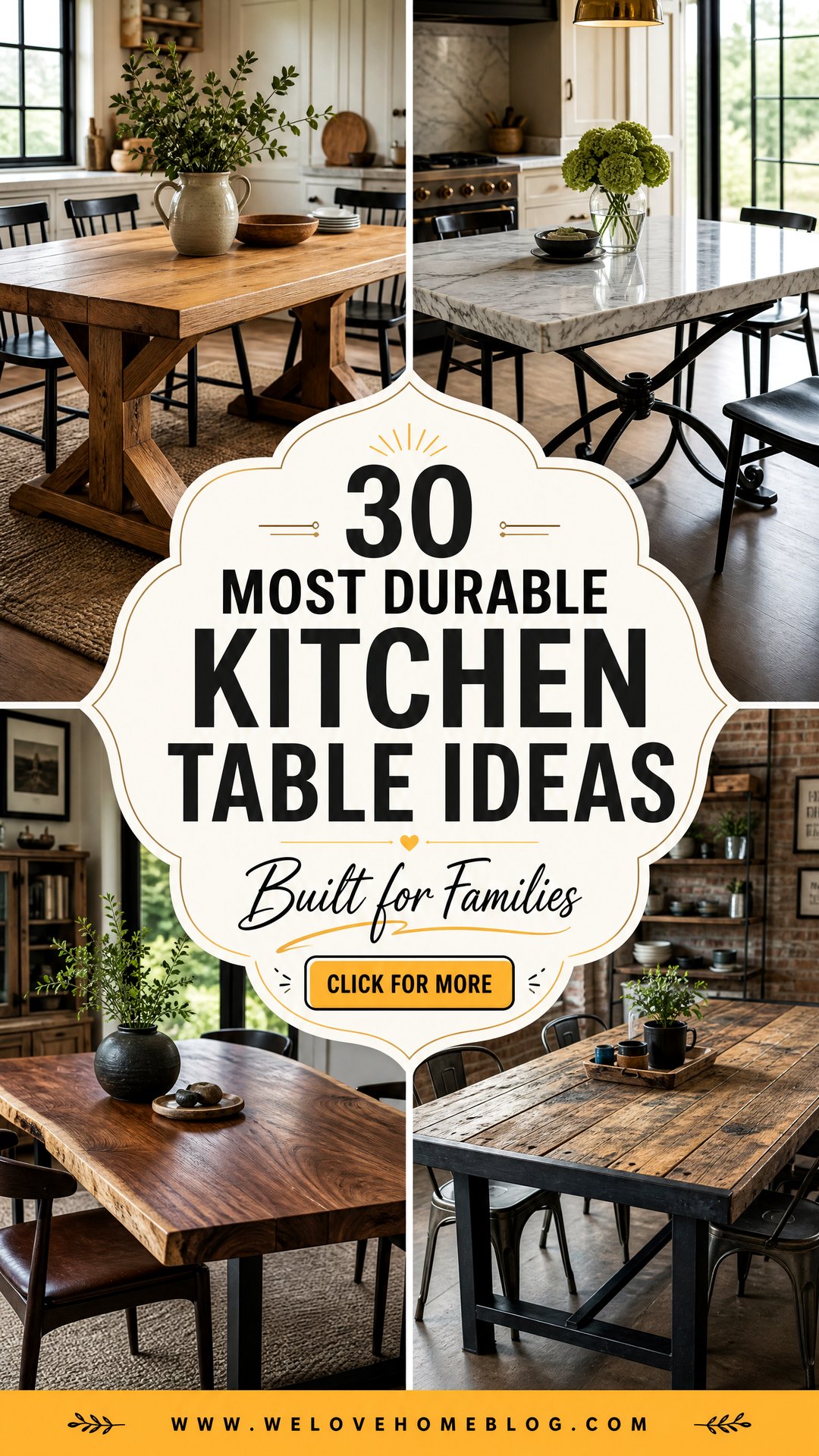 30 Most Durable Kitchen Table Designs for Families - 30 Most Durable Kitchen Table Designs for Families