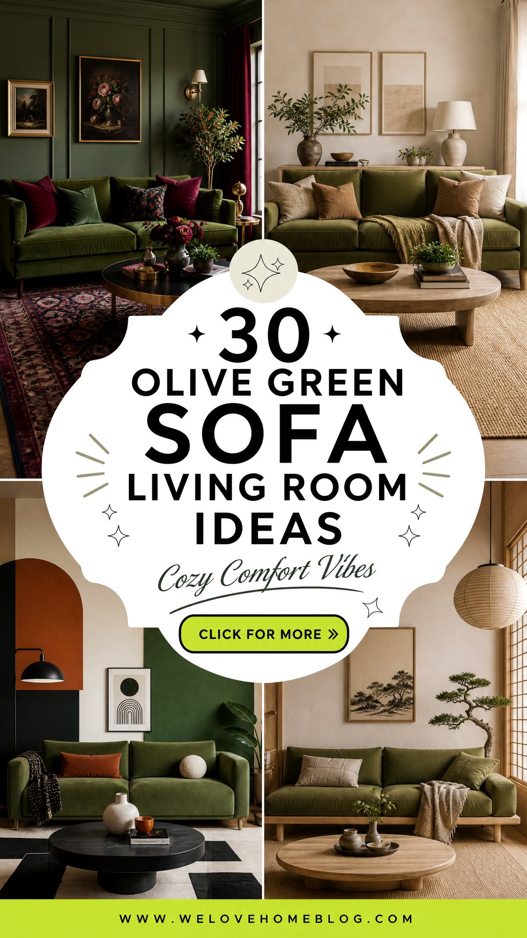 30 Olive Green Sofa Living Room Ideas for Comfort - 30 Olive Green Sofa Living Room Ideas for Comfort
