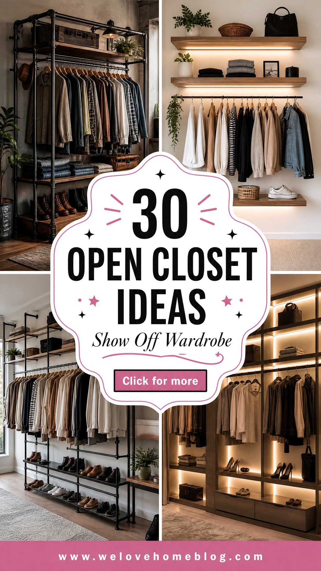 30 Open Closet Ideas to Show Off Your Wardrobe - 30 Open Closet Ideas to Show Off Your Wardrobe
