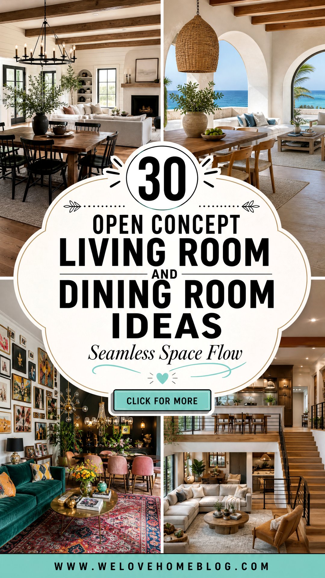 30 Open Concept Living Room and Dining Room Ideas - 30 Open Concept Living Room and Dining Room Ideas