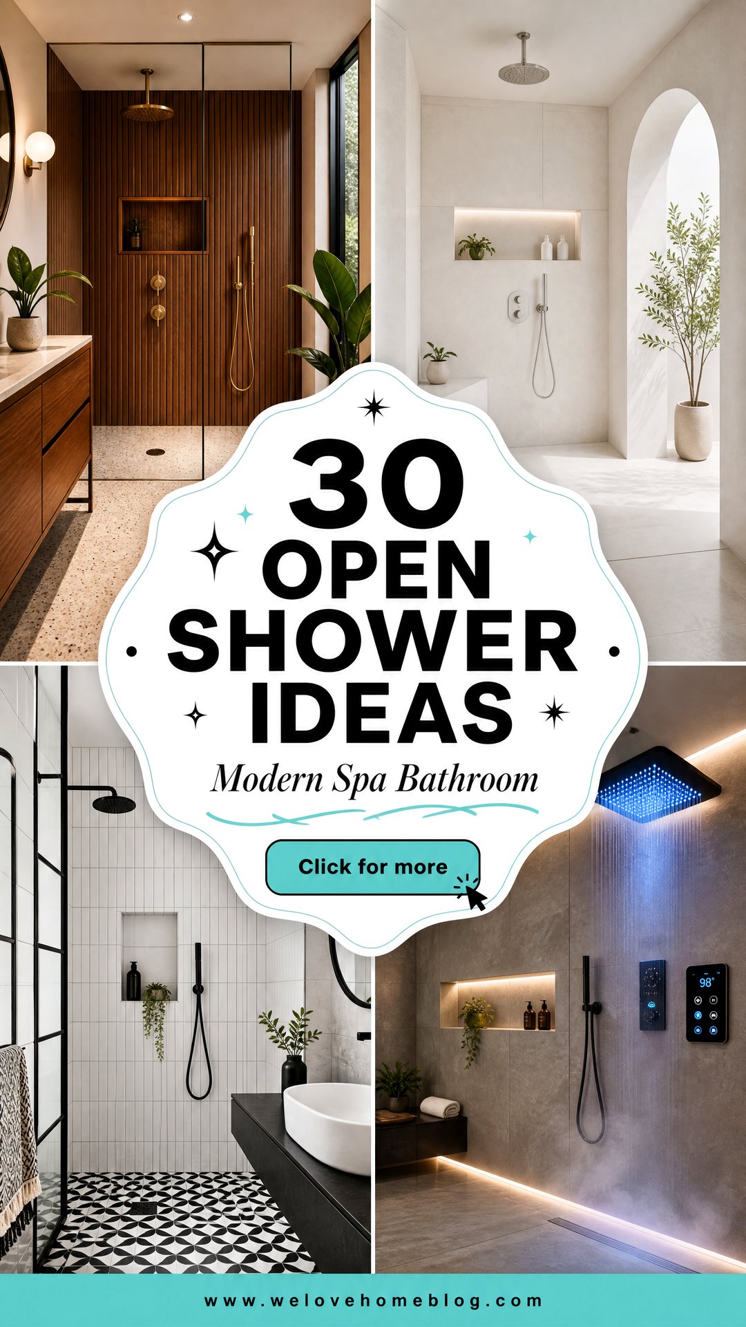 30 Open Shower Ideas for a Modern Spa-Like Bathroom - 30 Open Shower Ideas for a Modern Spa-Like Bathroom