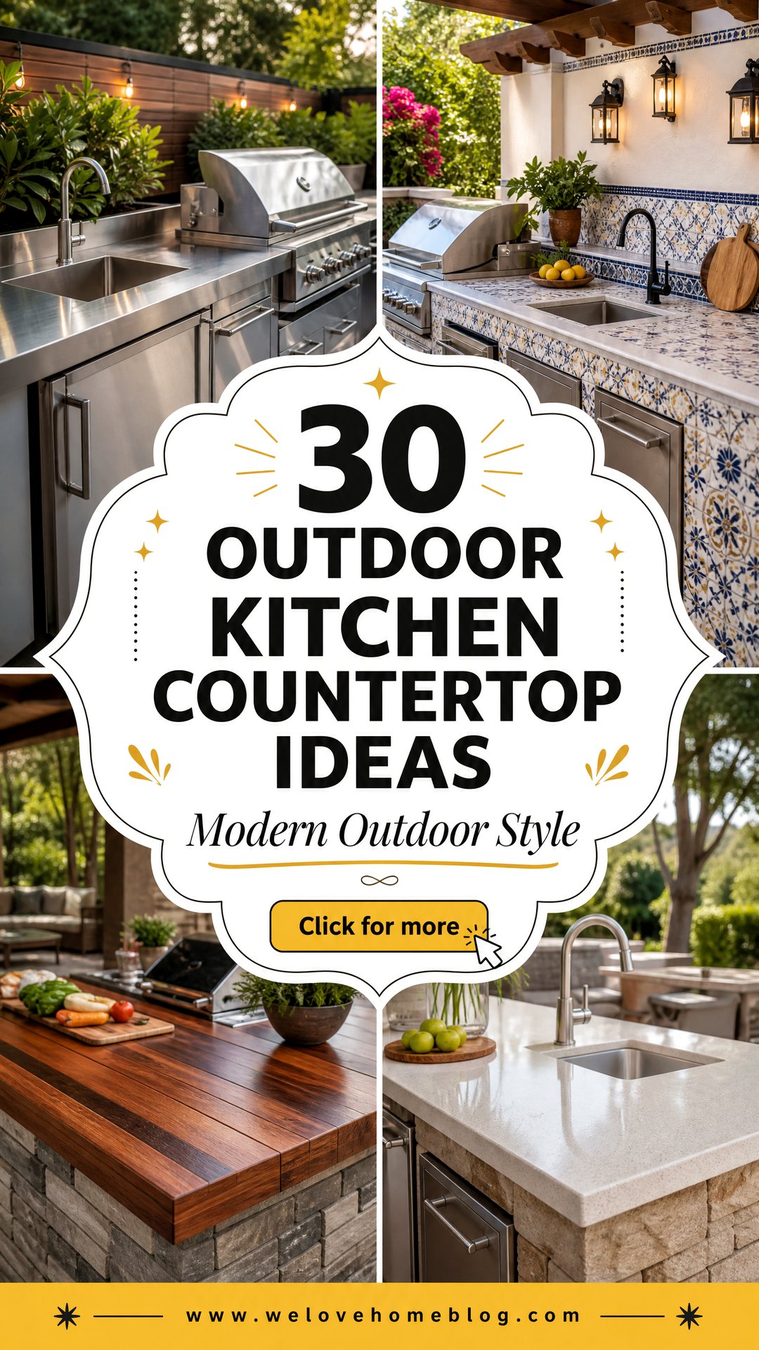 30 Outdoor Kitchen Countertop Ideas for Modern Homes - 30 Outdoor Kitchen Countertop Ideas for Modern Homes