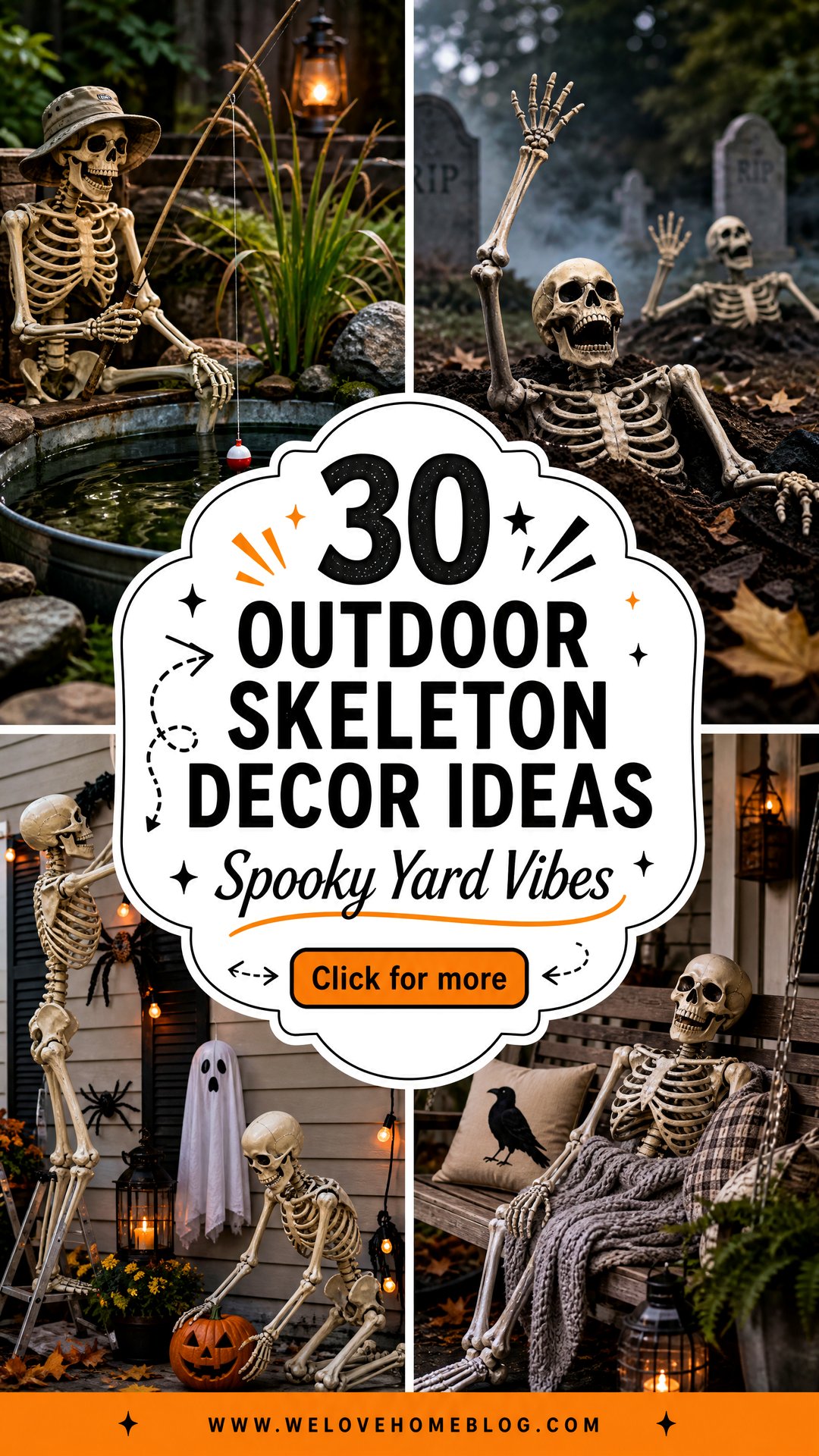 30 Outdoor Skeleton Decoration Ideas for a Spooky Yard - 30 Outdoor Skeleton Decoration Ideas for a Spooky Yard
