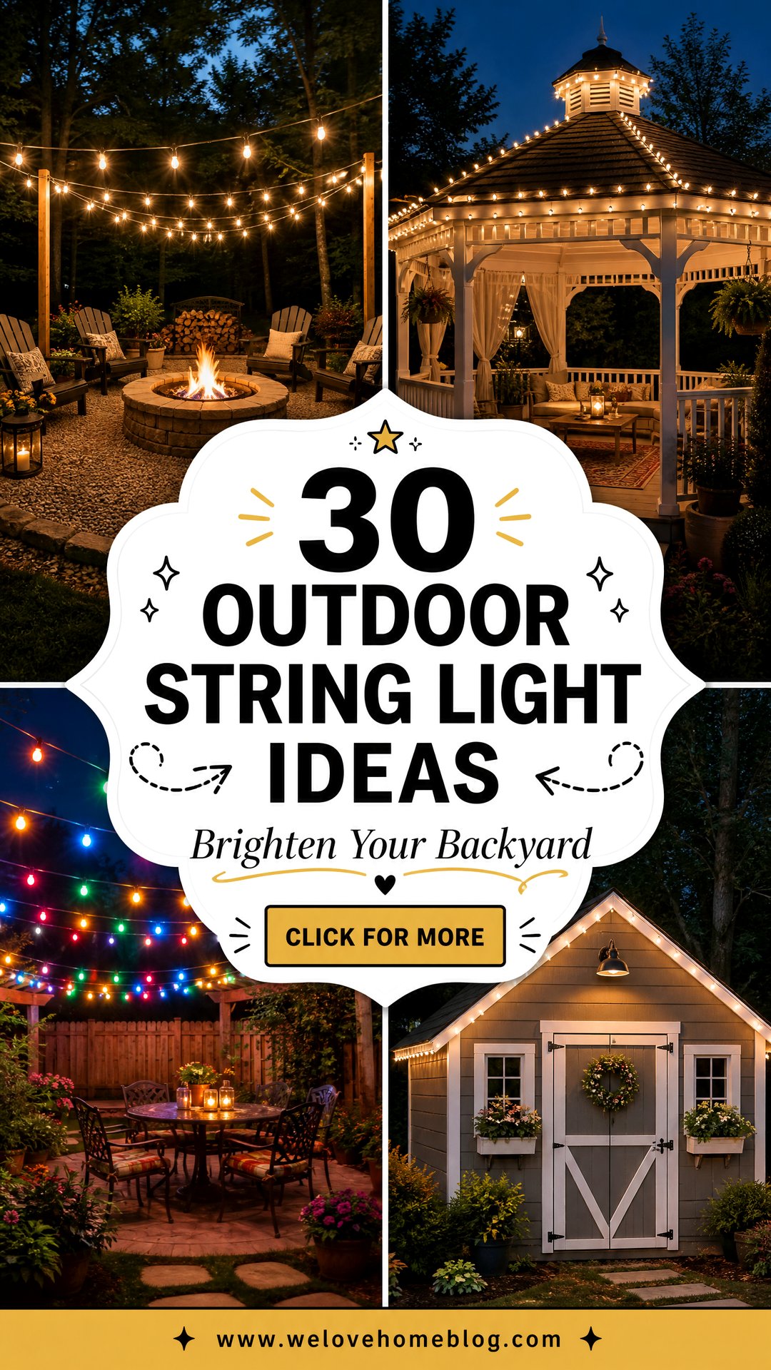 30 Outdoor String Light Ideas to Brighten Your Backyard - 30 Outdoor String Light Ideas to Brighten Your Backyard
