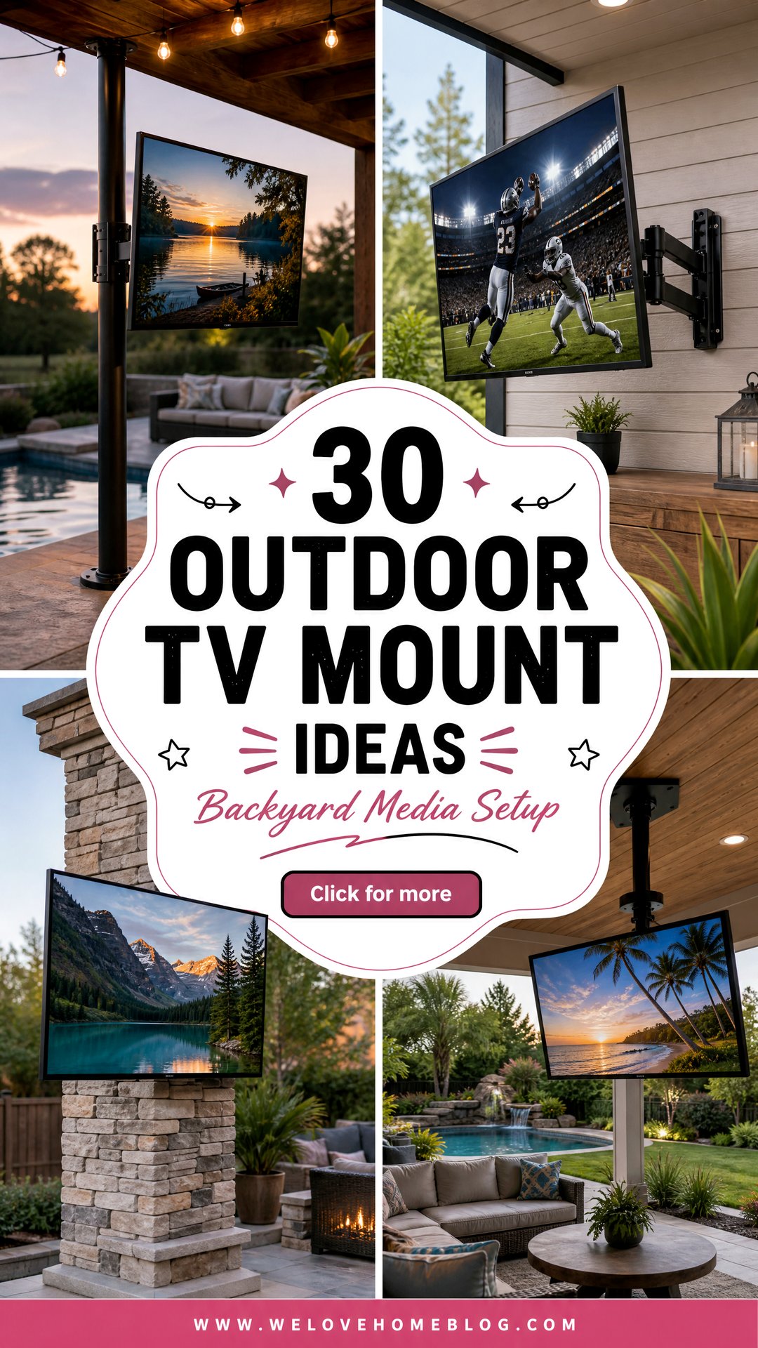 30 Outdoor TV Mount Ideas for Your Backyard Media Setup - 30 Outdoor TV Mount Ideas for Your Backyard Media Setup
