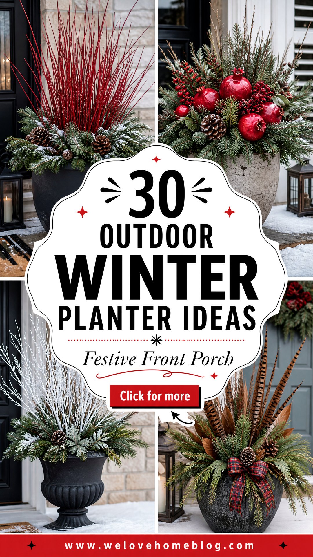 30 Outdoor Winter Planter Ideas for a Festive Front Porch - 30 Outdoor Winter Planter Ideas for a Festive Front Porch