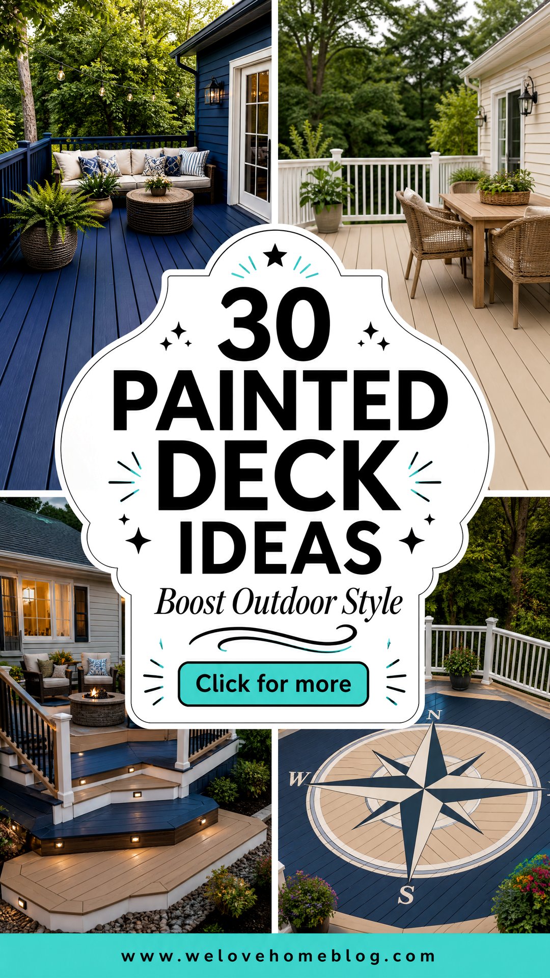 30 Painted Deck Ideas to Boost Your Outdoor Style Today - 30 Painted Deck Ideas to Boost Your Outdoor Style Today