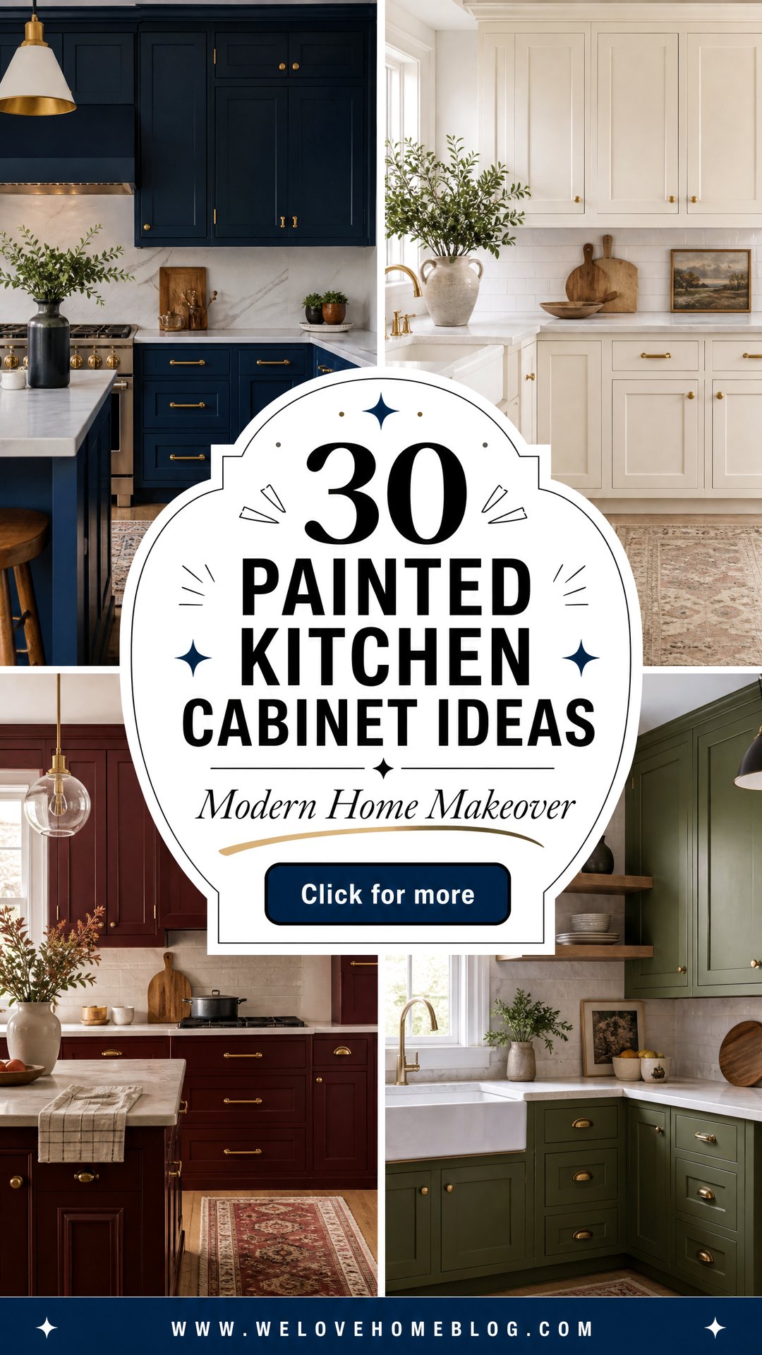 30 Painted Kitchen Cabinet Ideas for a Modern Home Makeover - 30 Painted Kitchen Cabinet Ideas for a Modern Home Makeover