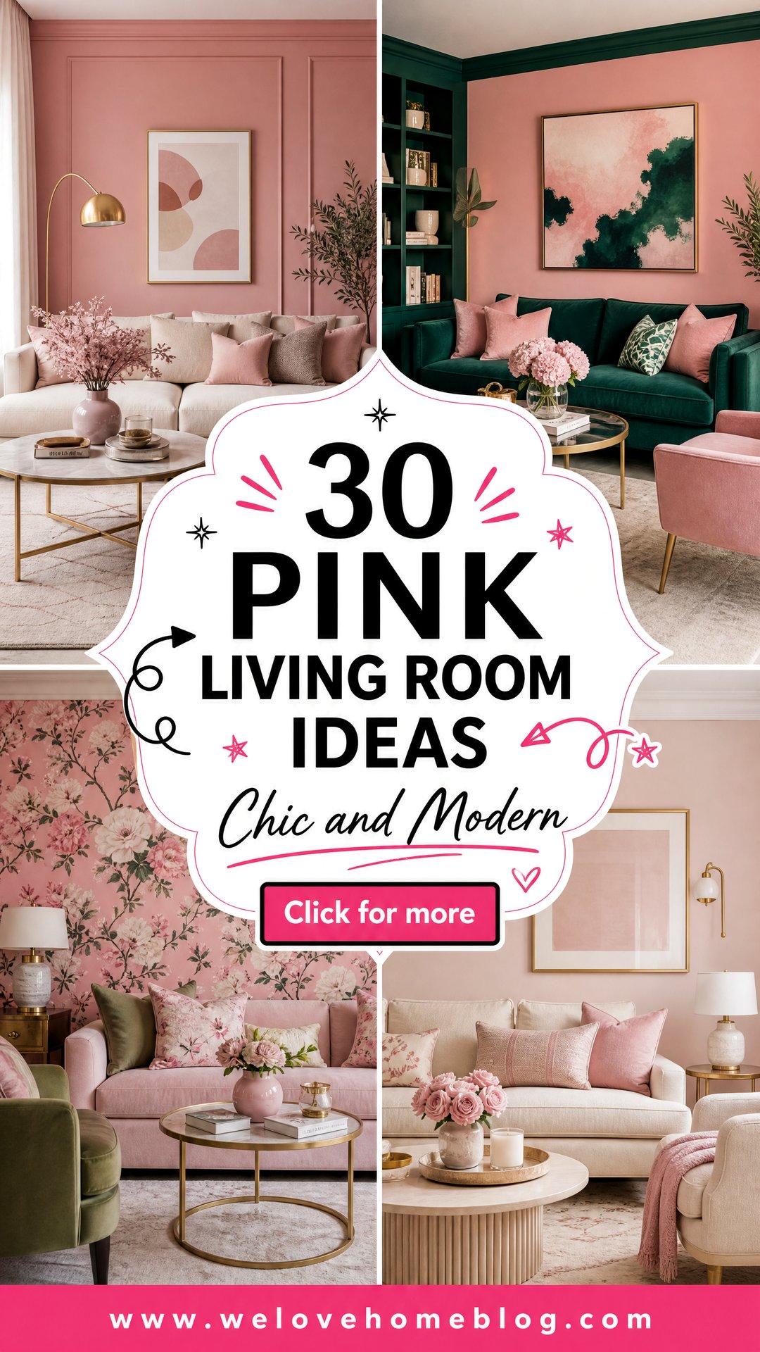 30 Pink Living Room Ideas for a Chic and Modern Home - 30 Pink Living Room Ideas for a Chic and Modern Home