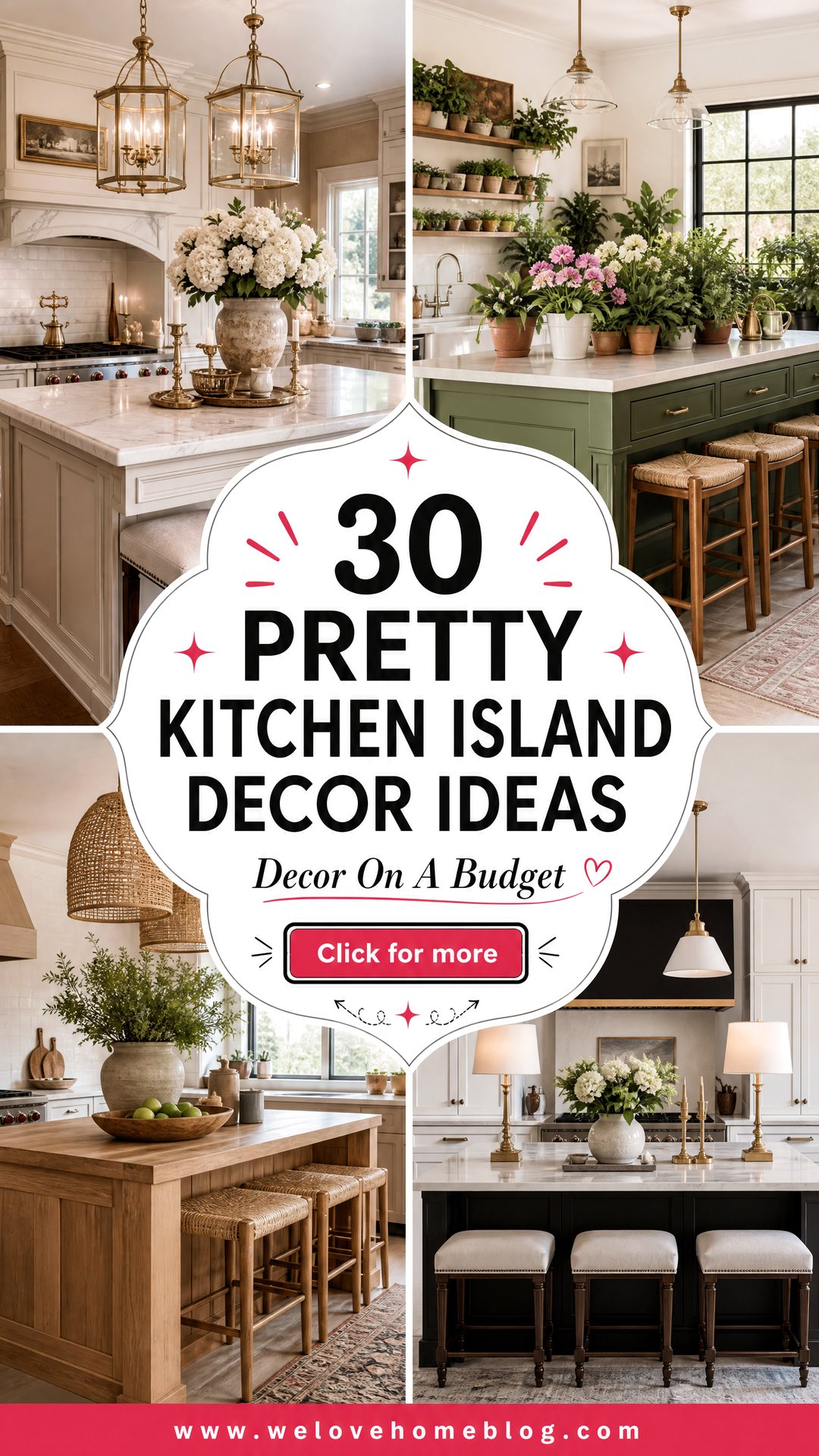 30 Pretty Kitchen Island Decor Ideas for Any Budget - 30 Pretty Kitchen Island Decor Ideas for Any Budget