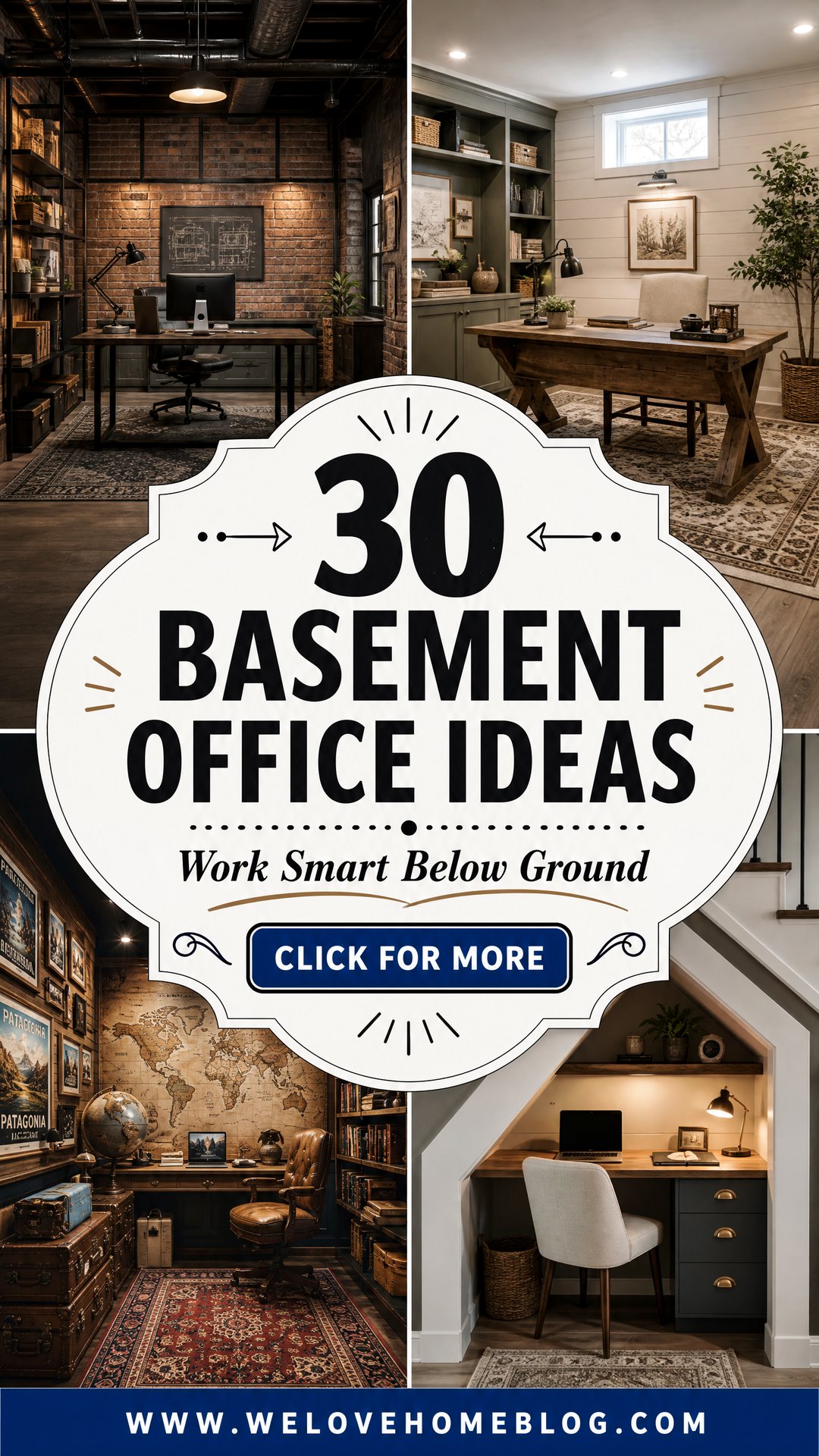 30 Productive Basement Office Ideas for Home Workspaces - 30 Productive Basement Office Ideas for Home Workspaces