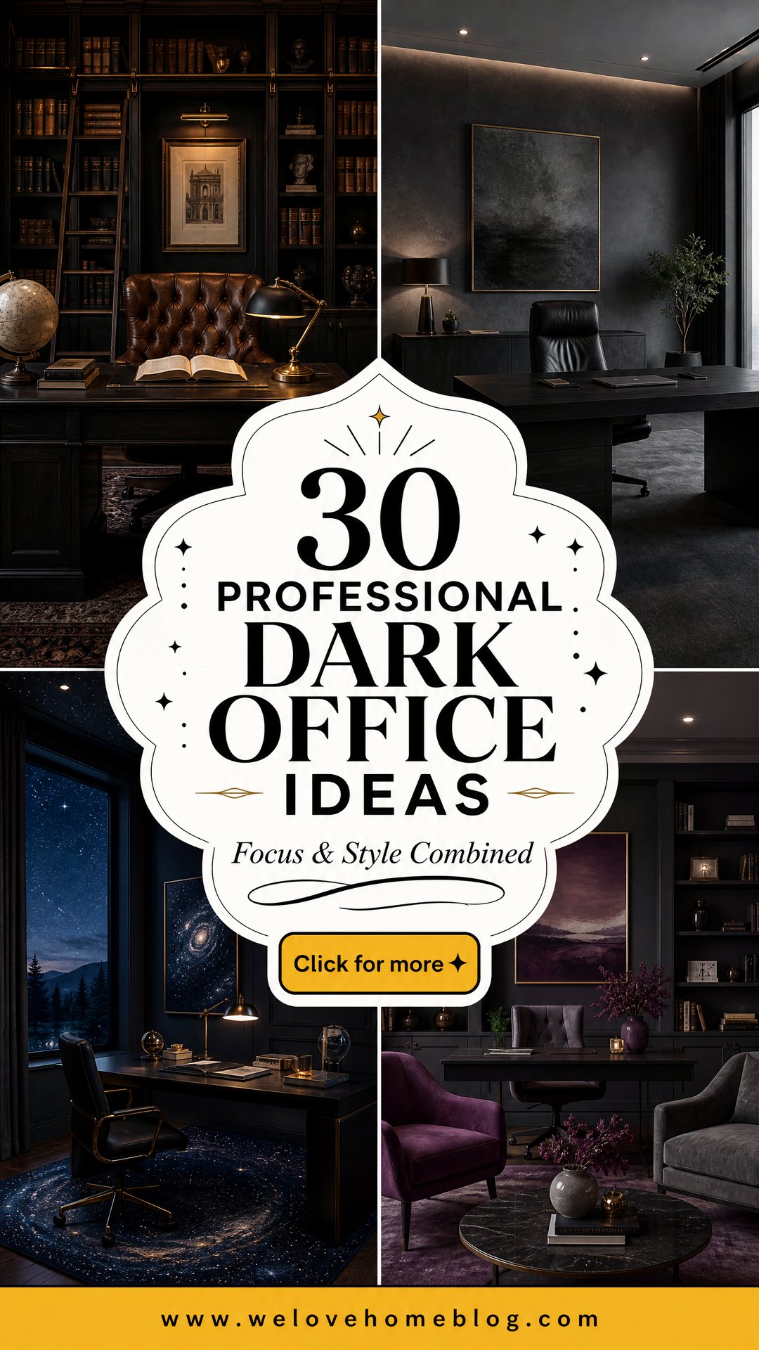 30 Professional Dark Office Ideas for Focus and Style - 30 Professional Dark Office Ideas for Focus and Style